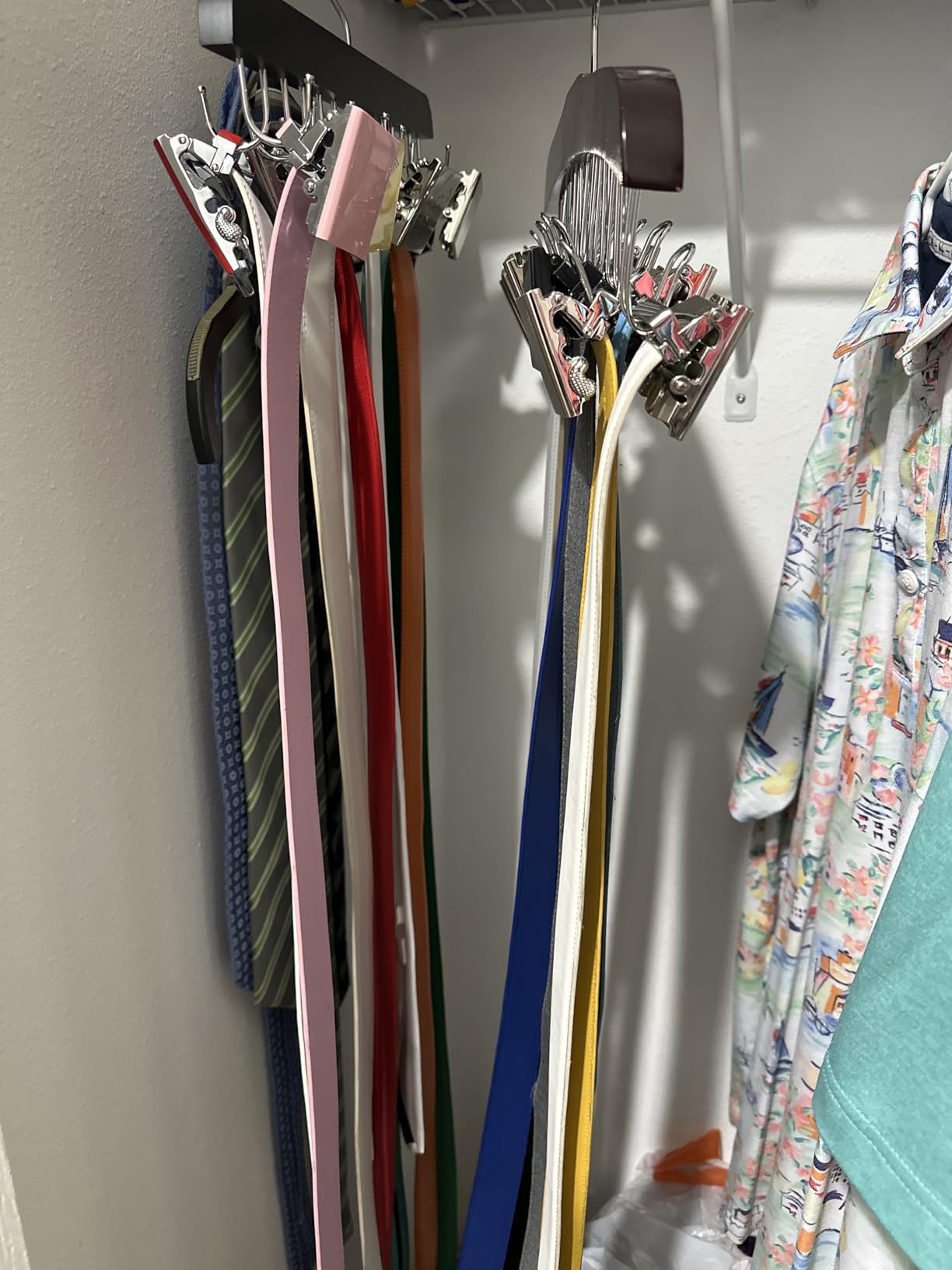 Belt Hanger for Closet Max 42 Belts, Sturdy Wood Belt Rack Closet Accessories with 14 Hooks Belt Organizer for Closet Organizers and Storage -Black 1 Pack customer photo 2