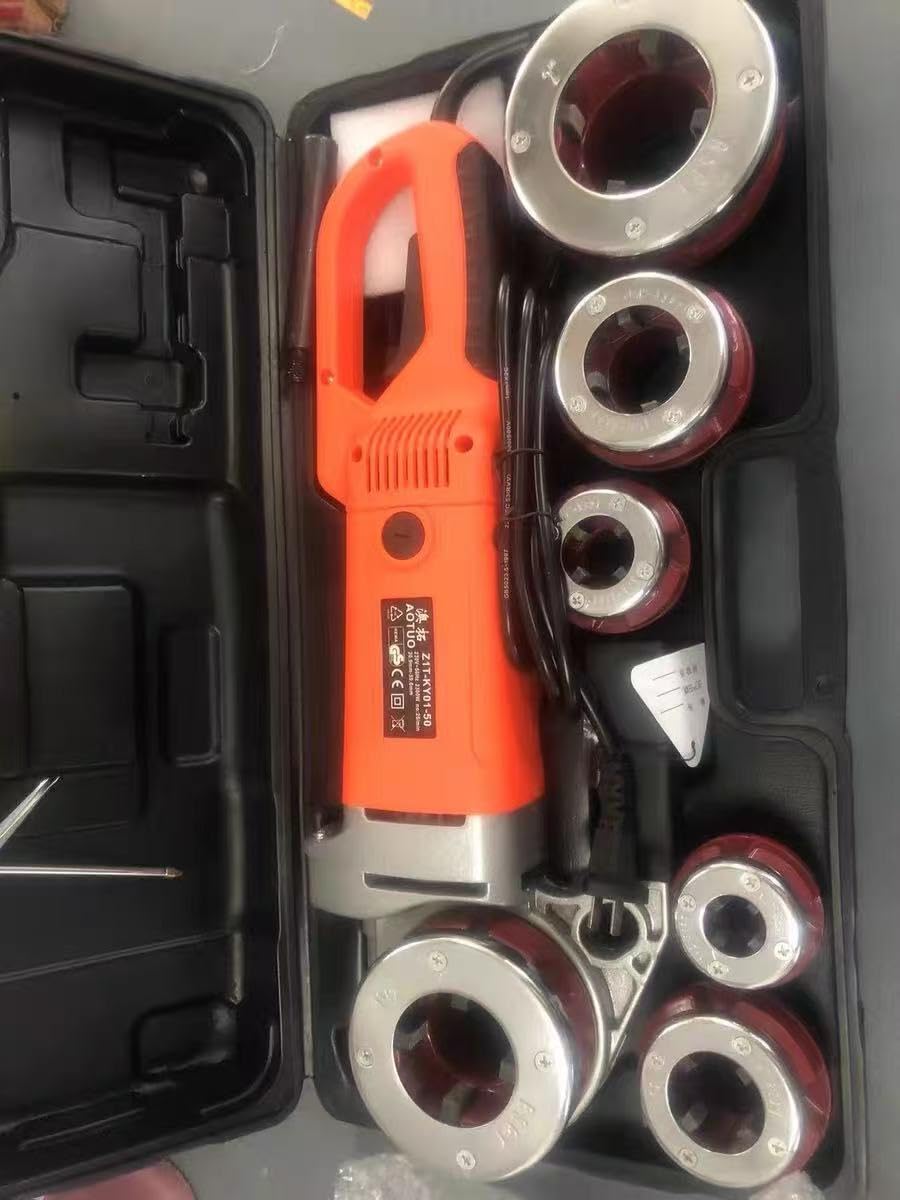 Electric Pipe Threader, 2300W Pipe Threading Machine Heavy-Duty Hand-Held Power Drive Kit Portable With 6 Dies customer photo 1