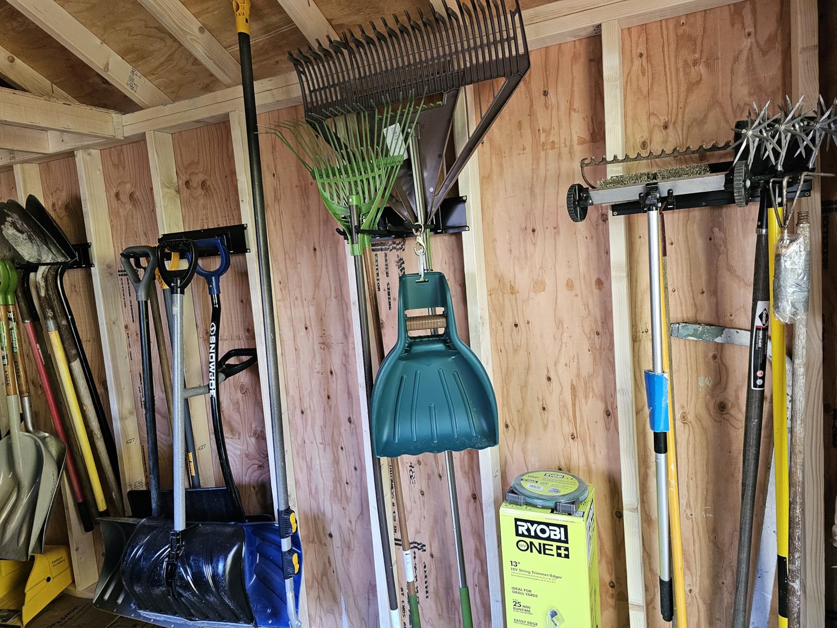 TIDYME Garage Tool Organizer Wall Mount - 48 inches - Sturdy Storage Rack with Adjustable Hooks, Anti-Rust - Easy Installation, 300lbs Capacity - Garden Tool Organizer (03 Racks & 06 Hooks) customer photo 2