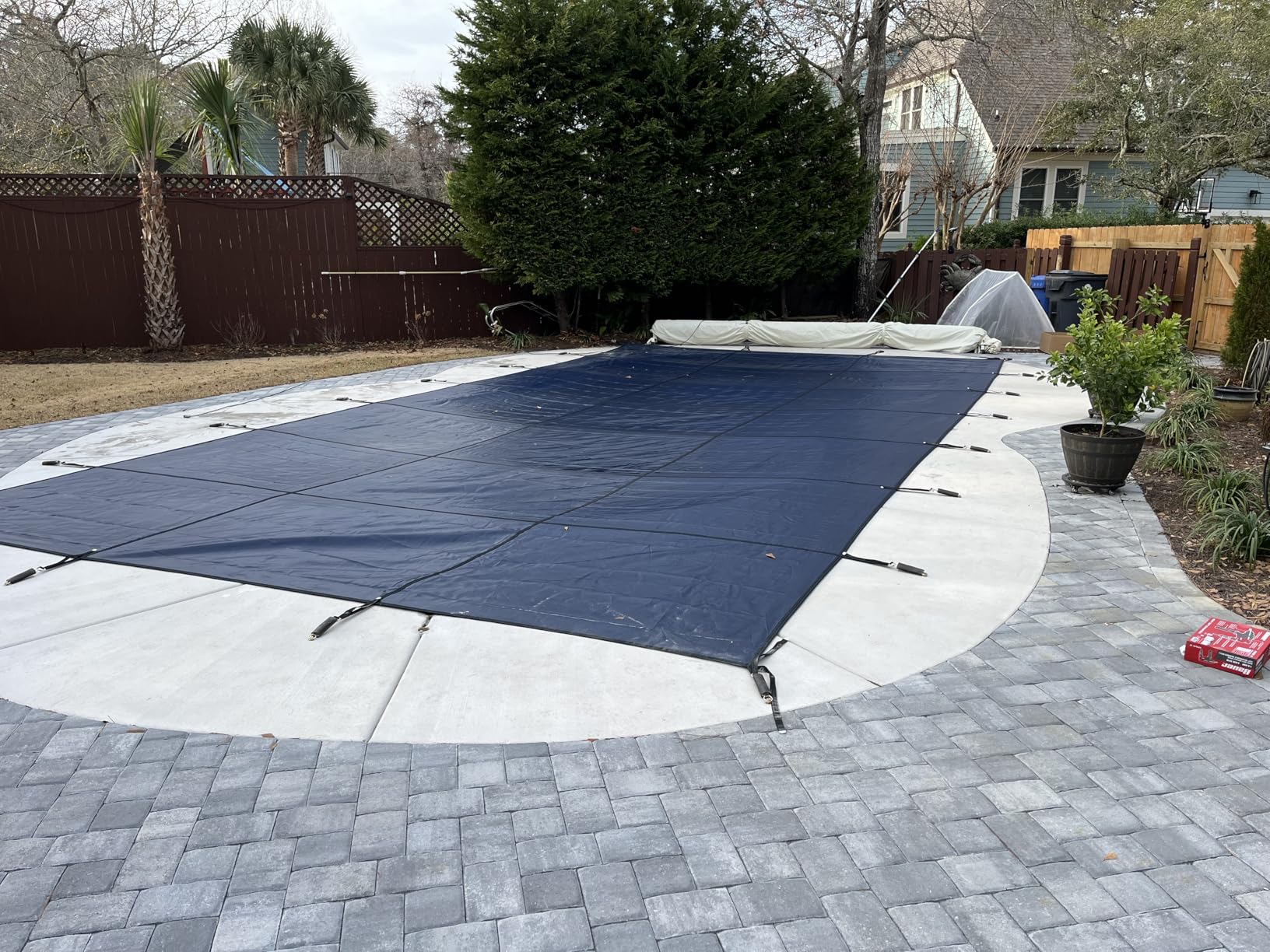 iCOVER Inground Pool Safety Cover, 18x36ft Rectangle Winter Safety Pool Cover for Inground Swimming Pools, Winter Pool Cover, Pool Covers for Inground Pools, Triple Stitched for High Strength, Blue customer photo 2