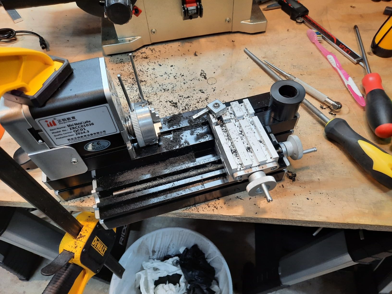 All-metal Miniature Lathe 36W 20000rpm Didactical Mini Metal Lathe Machine for Hobbyist Woodworking Craft customer photo 2