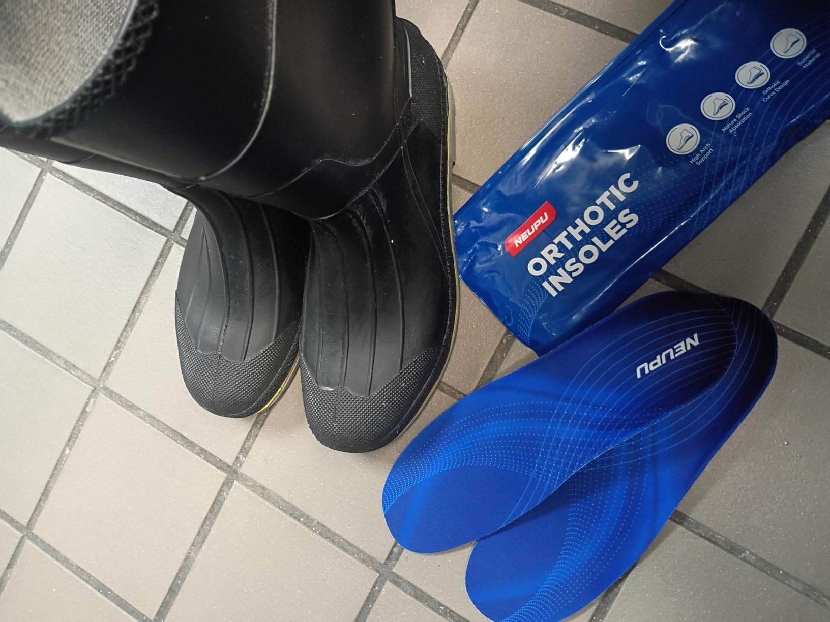 240+lbs Heavy Duty High Arch Support Orthotic Insoles for Plantar Fasciitis Pain Relief - for Men, Women, Work Boots, Shoes customer photo 1