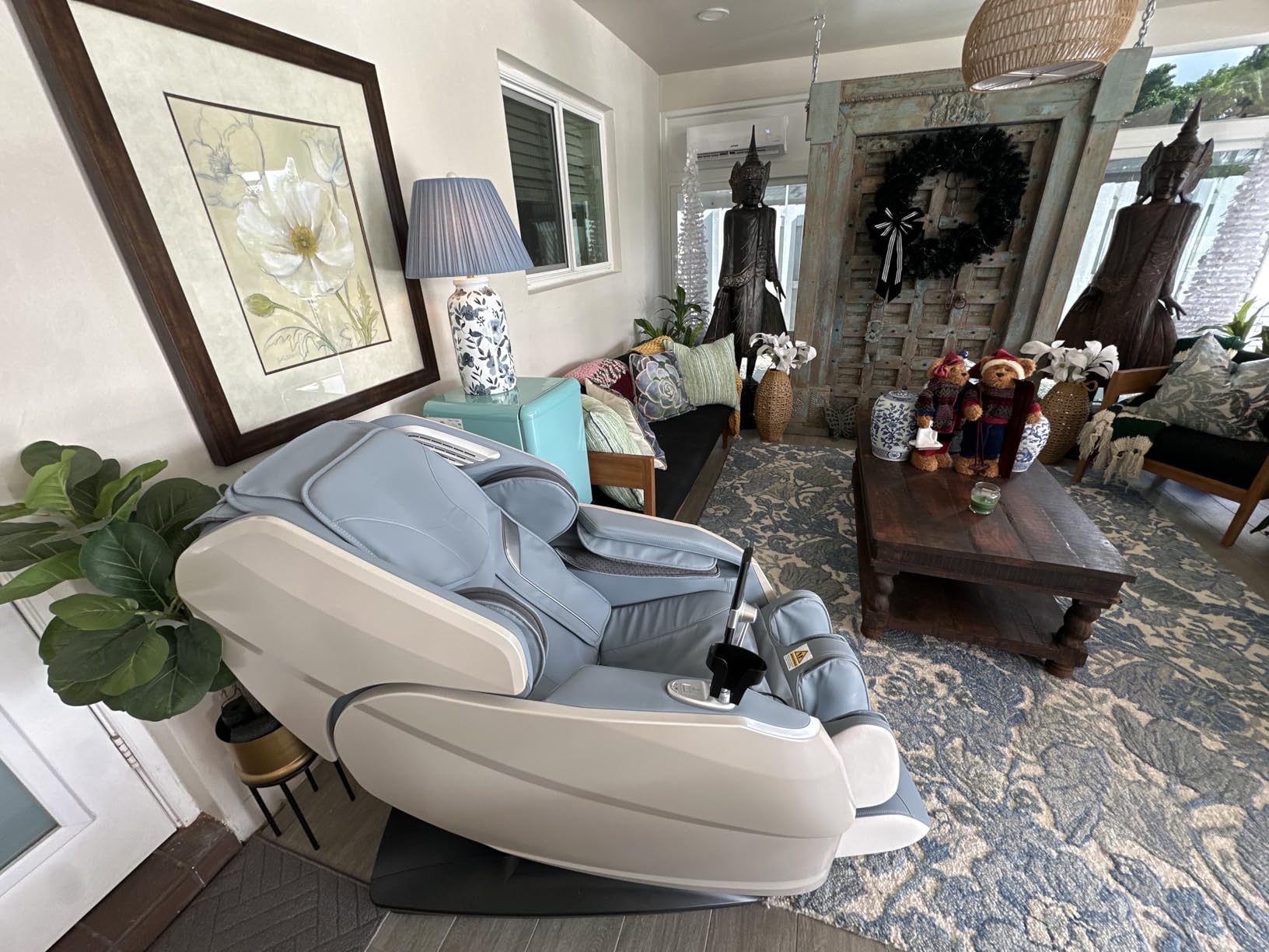 Titan Rejuv 4D l Full Body Massage Chair l Shiatsu Recliner l SL Track l Health Detection l Full Body Stretching l Heating Therapy l 3 Stage Zero Gravity l Bluetooth Speaker (Brown) customer photo 1