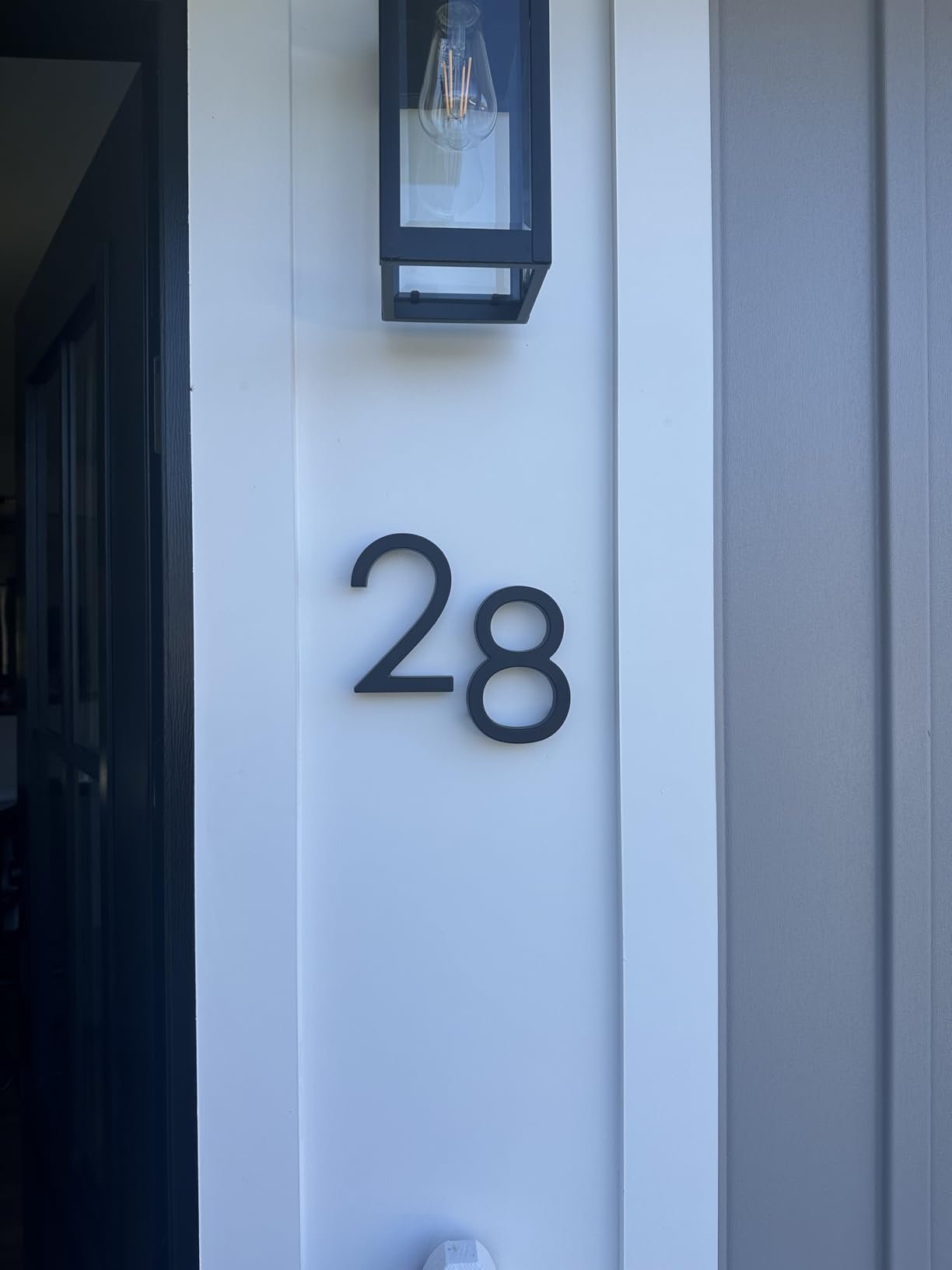 6 Inch Floating House Number Metal Modern Anti-Rust House Address Numbers for Outside with For Mailbox Yard Home Front Door Zinc Alloy Black, 911 Visibility Signage (6) customer photo 2