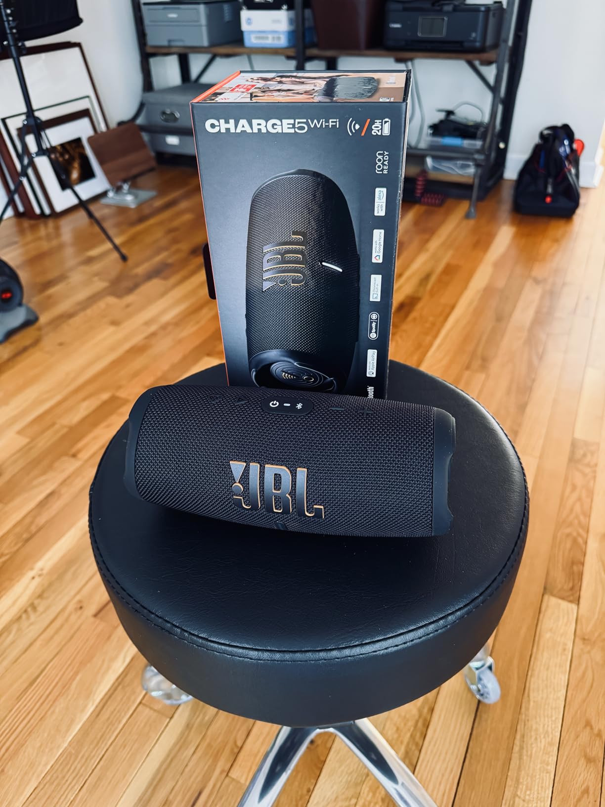 JBL Charge 5 Wi-Fi - Portable Wi-Fi and Bluetooth Speaker - Black customer photo 2