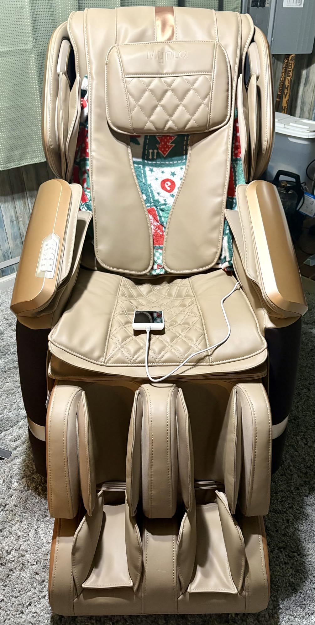 MYNTA 2025 4D Massage Chair for Full Body, 4D+2D Dual Mechanism with Waist & Shawl Heating, Zero Gravity Recliner Foot & Calf Massage, Extended SL-Track, Music Sync with Hi-Fi Bluetooth Speaker customer photo 1