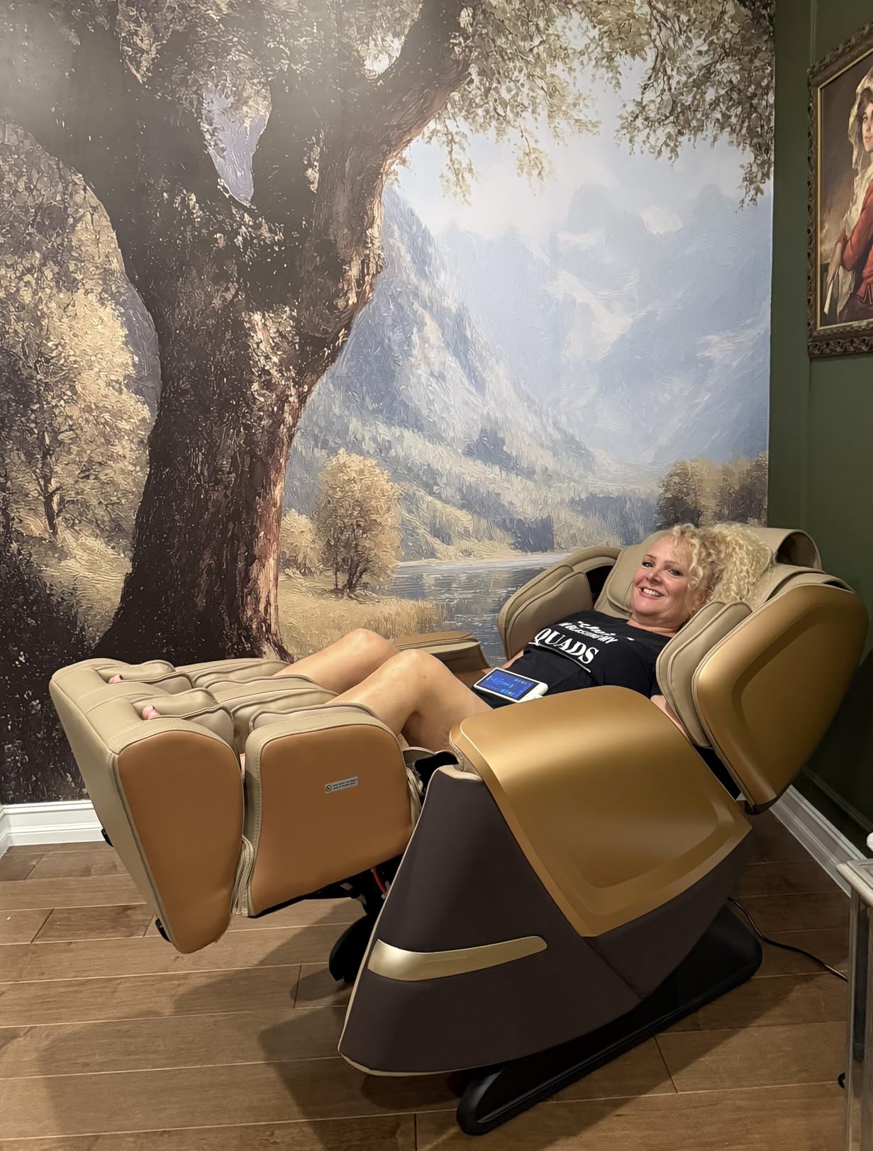 MYNTA 2025 4D Massage Chair for Full Body, 4D+2D Dual Mechanism with Waist & Shawl Heating, Zero Gravity Recliner Foot & Calf Massage, Extended SL-Track, Music Sync with Hi-Fi Bluetooth Speaker customer photo 2
