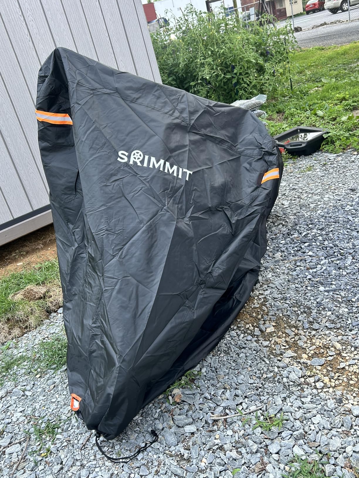 Motorcycle Cover Waterproof Outdoor,420D Motorcycle Cover Heavy Duty,Silver Nano Coating,5 Reflective Strips,2 Air Vents,3 Windproof Buckles,Lock Holes,Antenna Zipper 2XL(Black 96