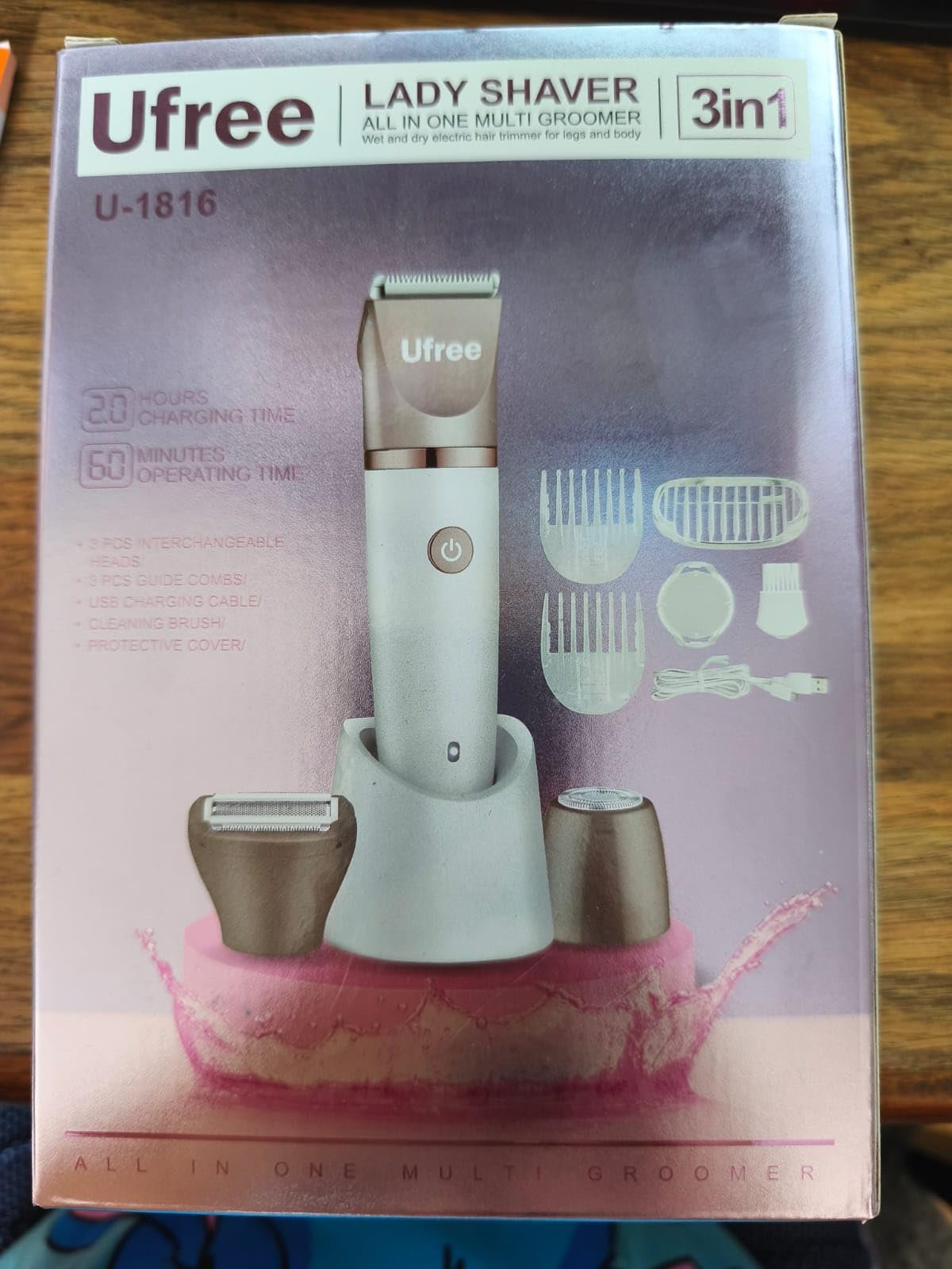 Ufree Bikini Trimmer Electric Razors for Women, Rechargeable Pubic Body Hair Trimmer Electric Shaver for Legs Body Hair, Bikini Shaver IPX7 Waterproof, Gifts for Women, Purple customer photo 1