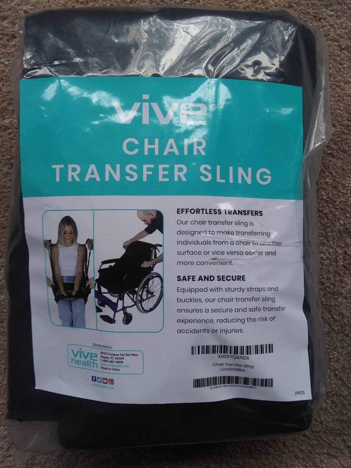 Vive Transfer Sling for Elderly & Disabled - Patient Transfer Lift Assist Device for Wheelchair - Transfer Board Alternative for Stairs customer photo 2