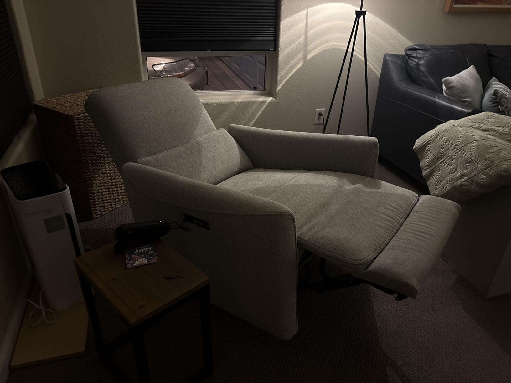 CHITA Power Recliner Chair Swivel Glider, FSC Certified Upholstered Living Room Nursery Reclining Sofa Chair with Lumbar Support, Linen customer photo 2
