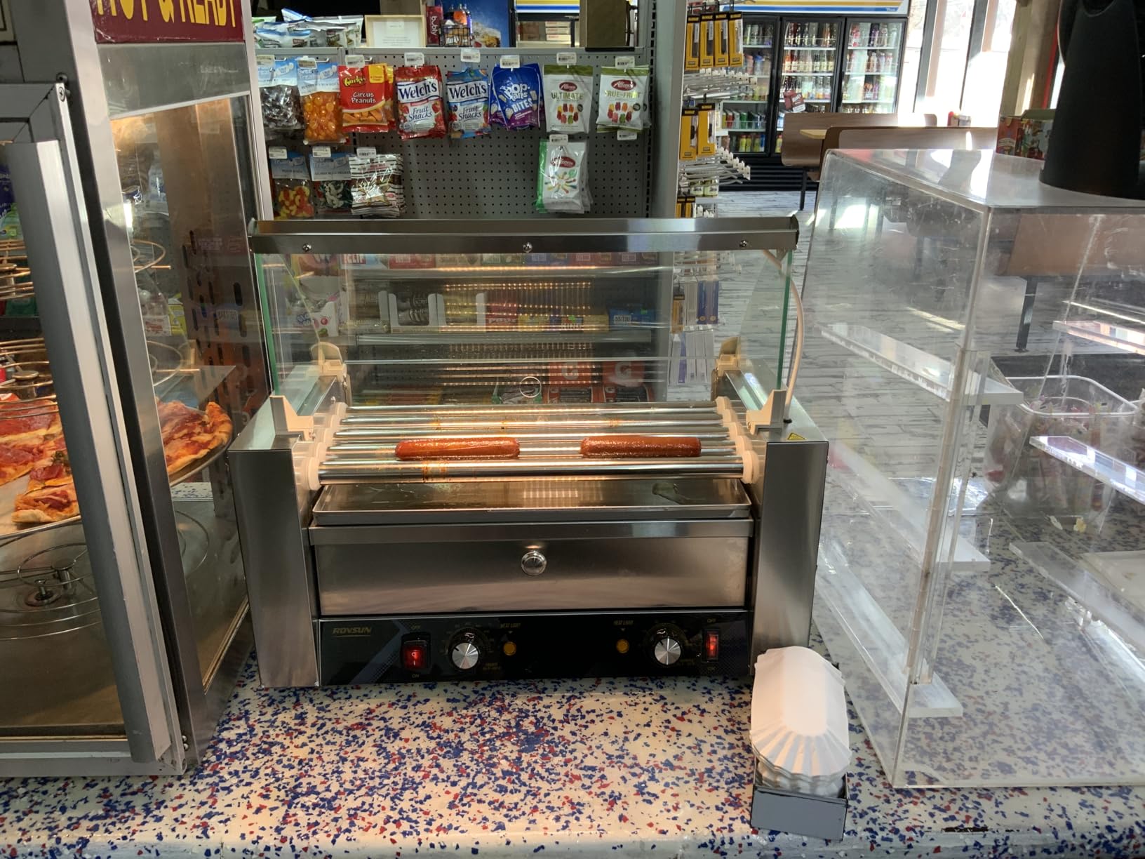 ROVSUN Hot Dog Roller, 30 Hot Dog 11 Rollers ETL Certified, Hot Dog Machine with Bun Warmer, Dual Temp Control, Glass Cover, LED, Side Storage Box, Shelf & Drip Tray for Home Commercial 2000W customer photo 1