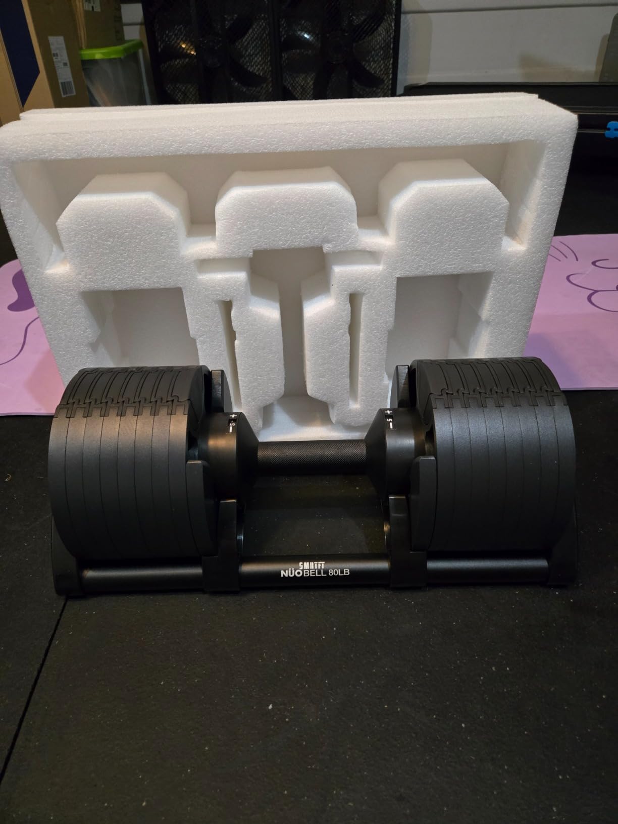 SMRTFT NUOBELL Adjustable Dumbbells 5-80 lb Set | Original NUOBELL | 22 Weights in 1 for Home Gym Strength Training | Steel-Knurled Handle | Space-Saving Dumbbell Set of 2 | 2-Year Warranty customer photo 2