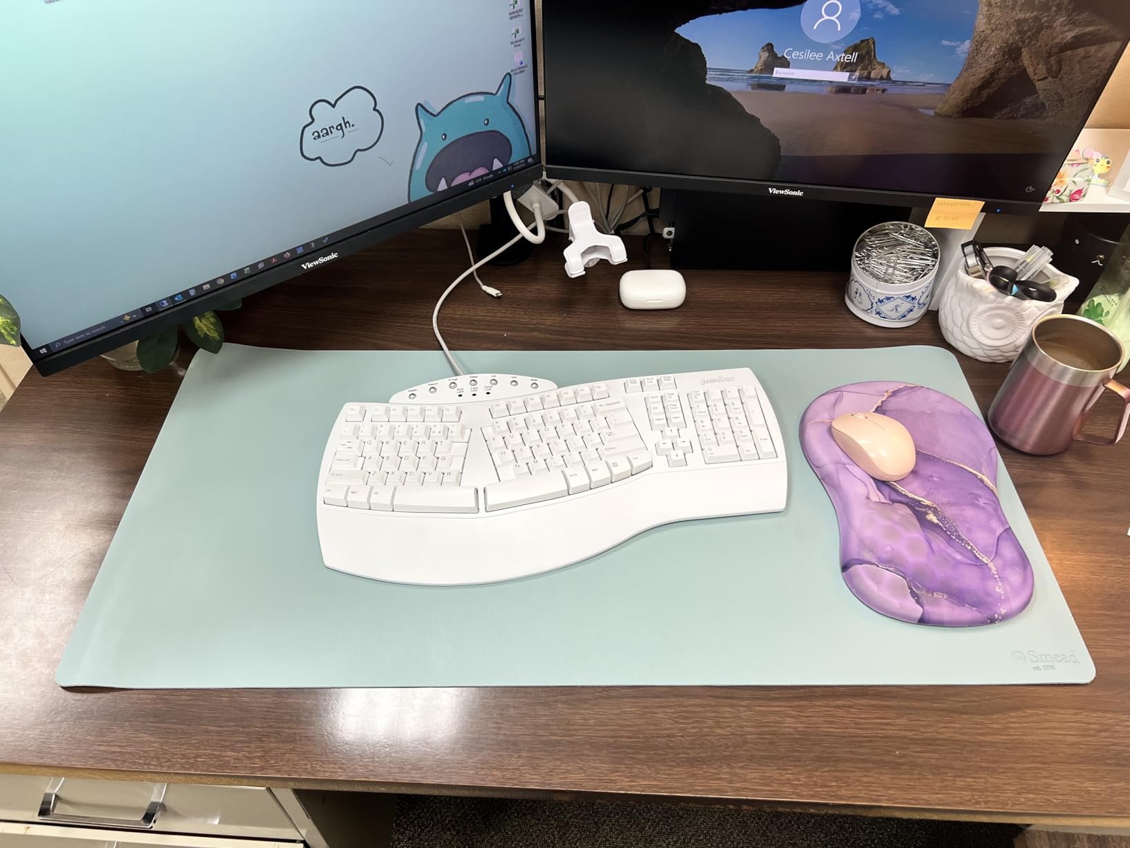 Smead Desk Pad, Vegan Leather Desk Mat with Non-Slip Faux Suede Backing, Perfect Desk Organizer for Office Decor, 31.5