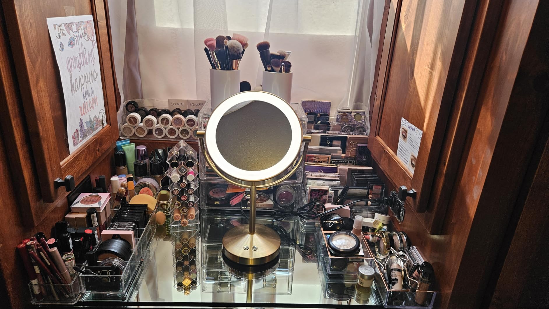 Conair Lighted Makeup Mirror, Double-Sided LED Vanity Mirror with 1X/10X Magnification, 3 Light Settings, 3 Modes, 360° Rotation, Satin Nickel Finish customer photo 2