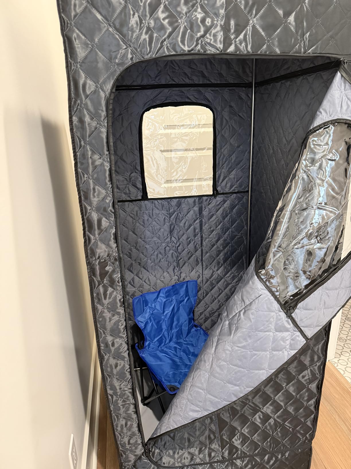 Upgraded Portable Sauna for Home, Relaxation, Steam Sauna for Home with Steamer, Remote Control, Folding Chair, 9 Levels customer photo 2
