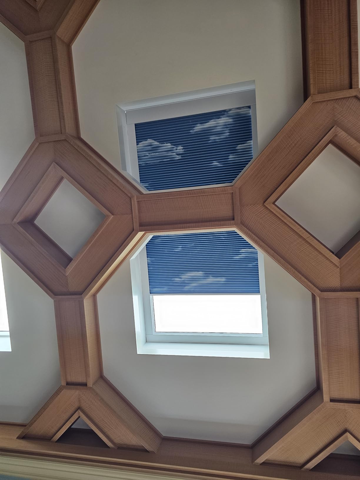 ZSTARR Motorized Skylight Shades Blackout Cellular Honeycomb Electric Blinds with Solar Panel Cordless Rechargeable with Remote for Roof and Slanted Windows Custom Size customer photo 2