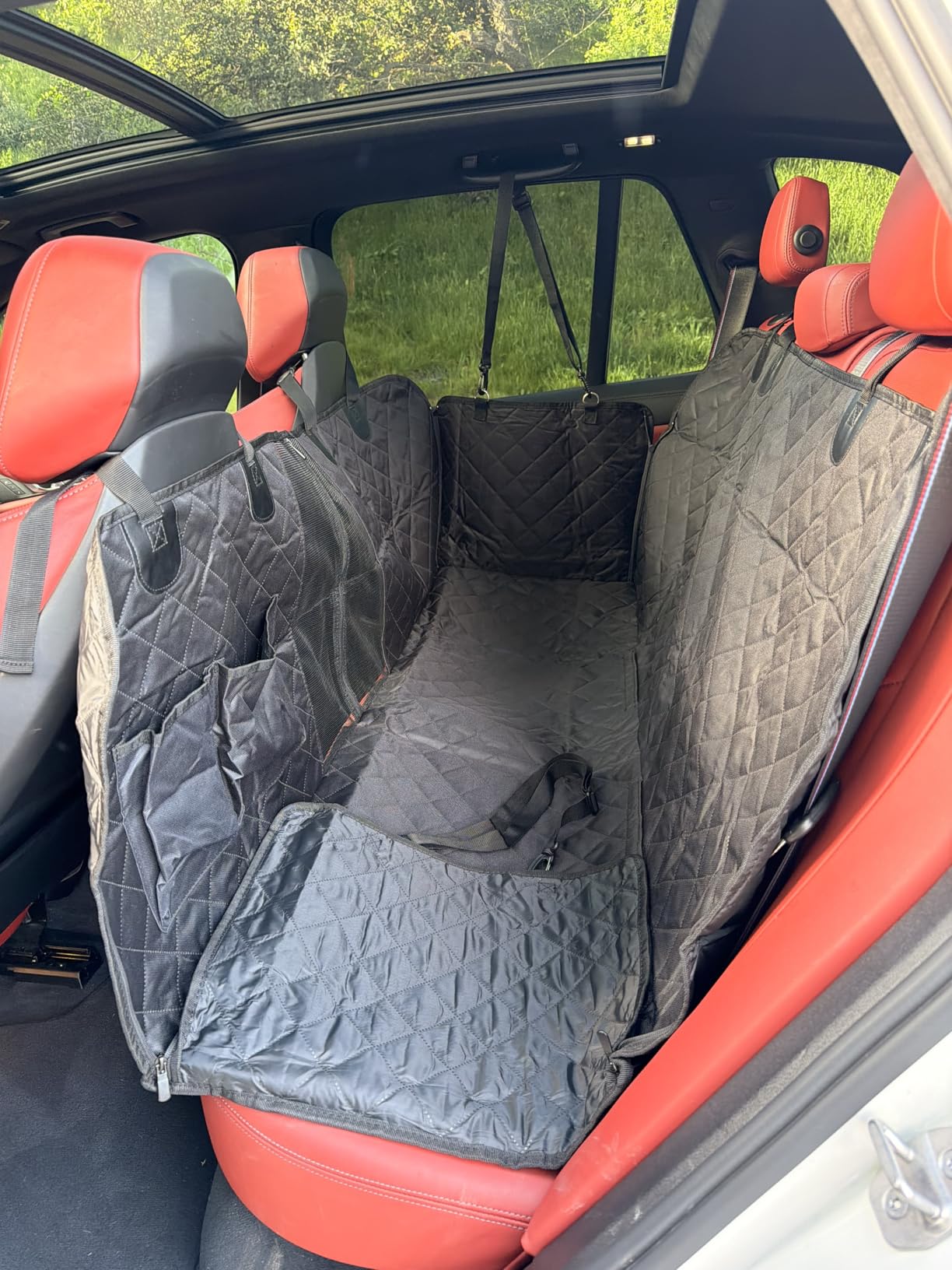 Dog Car Seat Cover, 600D Heavy Dute Durable Car Seat Cover for Dogs Pets, 100% Waterproof Scratch Proof Nonslip Dog Hammock for Cars, Seat Covers Protector with SeatBelt for Pet Sedan SUV Trucks customer photo 2