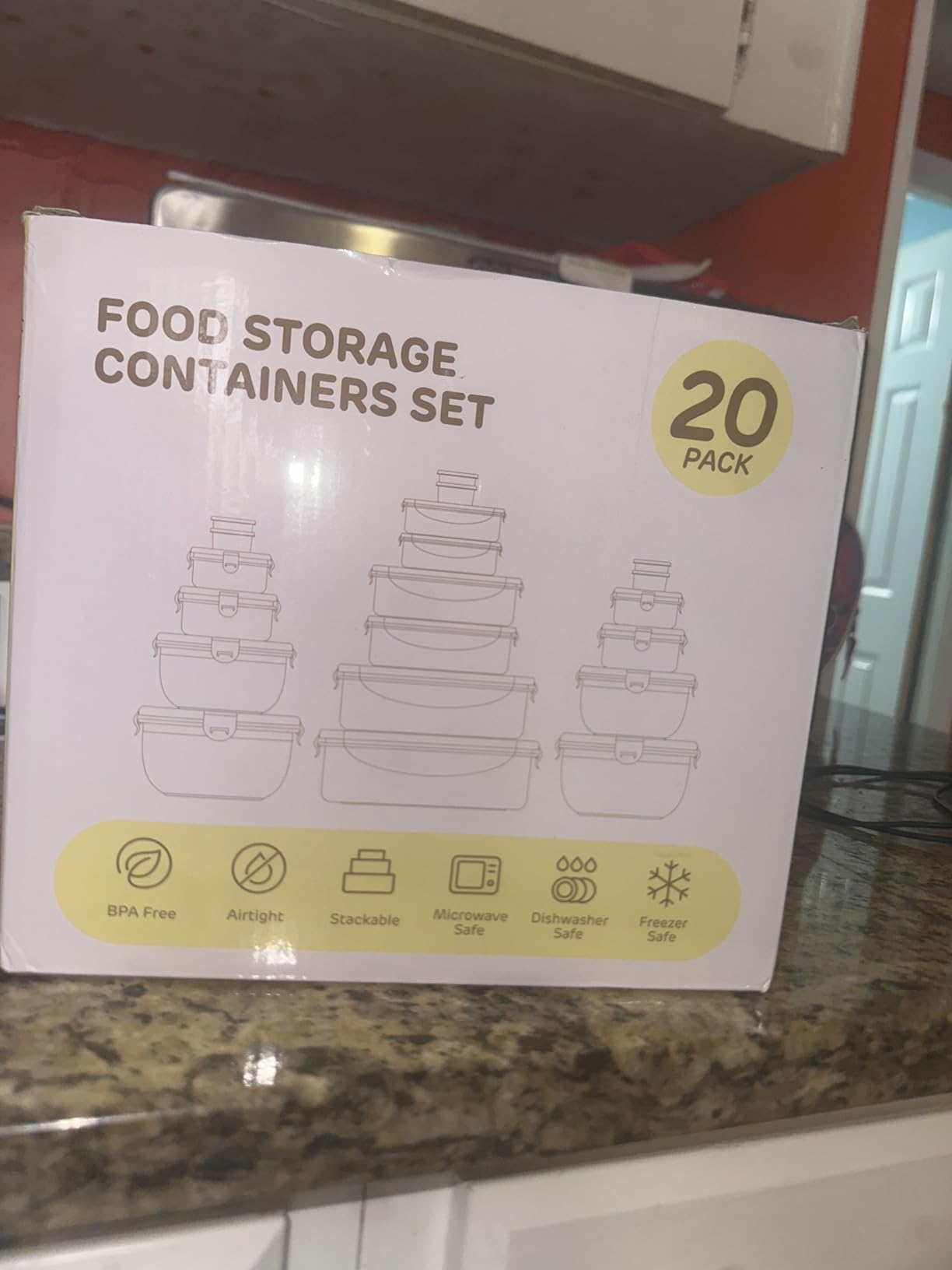 40 PCS Food Storage Containers with Lids Airtight (20 Lids & 20 Containers) - Leakproof Meal-Prep Containers for Kitchen Storage Reusable Plastic Microwave/Dishwasher Safe with Labels & Pen customer photo 2