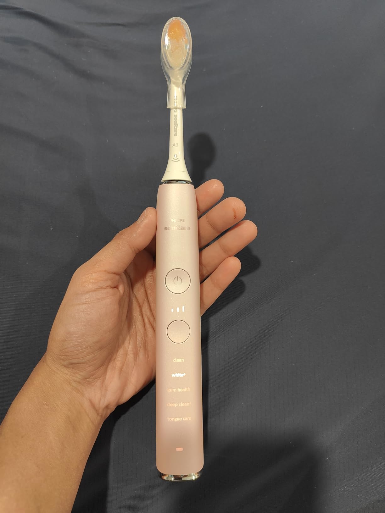 Philips Sonicare DiamondClean Smart 9500 Electric Toothbrush - Sonic Toothbrush with App, Pressure Sensor, 15 Brushing Settings, Replacement Reminder, USB Charging Travel Case, Black, Model HX9923/11 customer photo 1