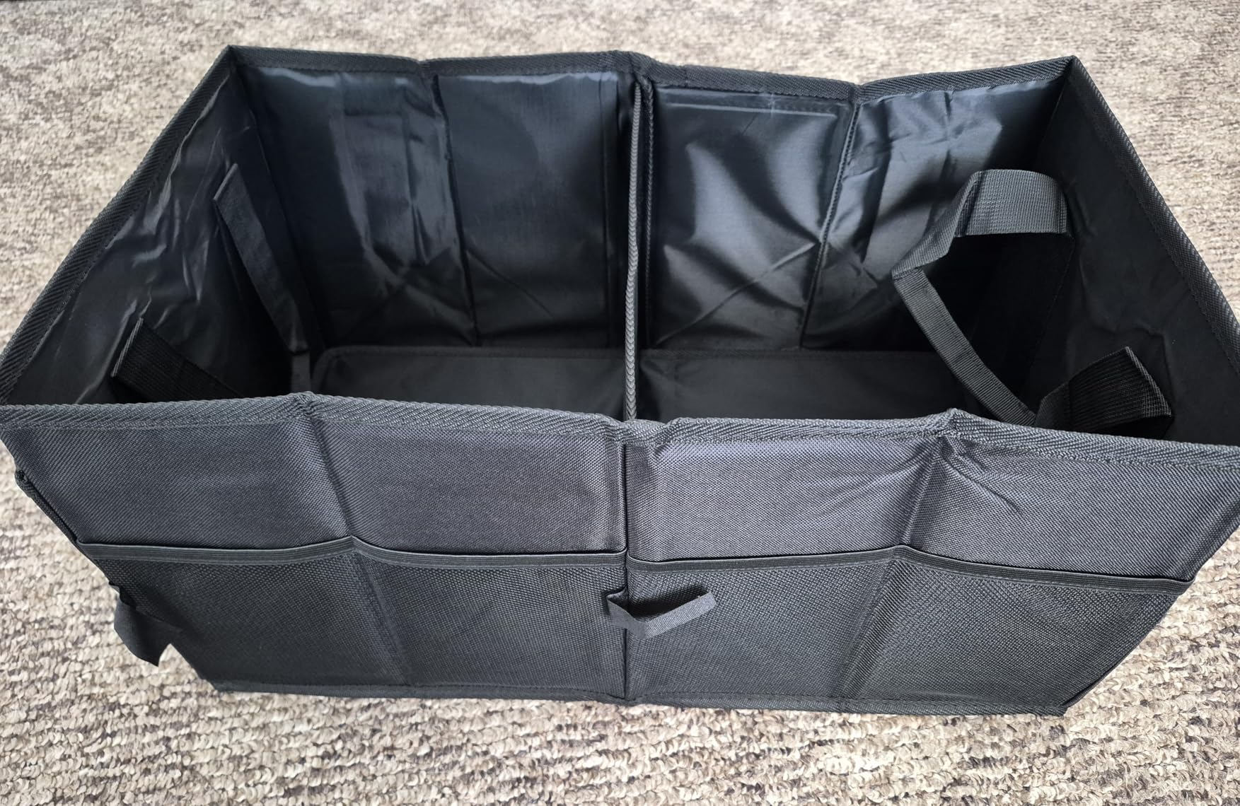 HOTOR Trunk Organizer - Car Organizer, Foldable Trunk organizer for SUVs & Sedans, Sturdy Car Organization for Car Accessories, Tools, Sundries, Black, 2 Compartments customer photo 1