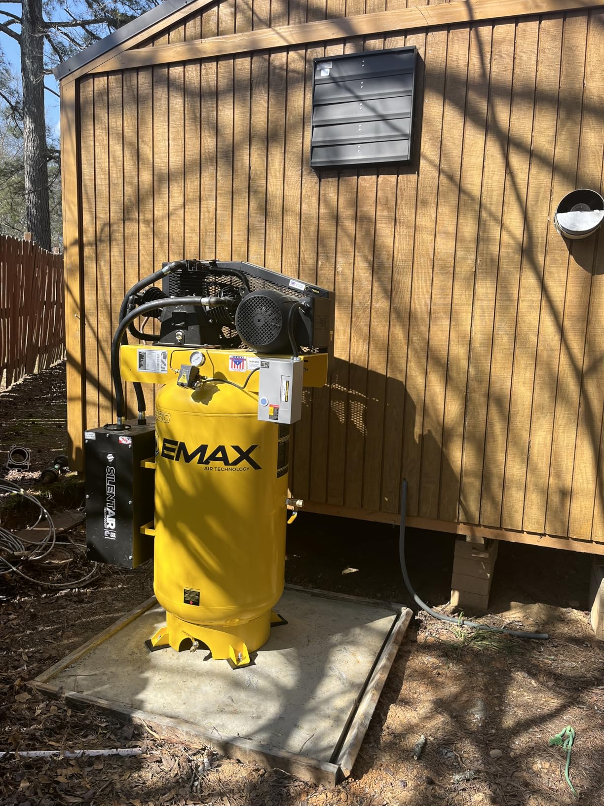 EMAX Air Compressor - 80 Gal Silent 7.5HP 2 Stage with 26 CFM and 175 Max PSI, Includes Oil for First Change - Cast Iron Pump - Made in the USA - EHS07V080Y1 customer photo 1
