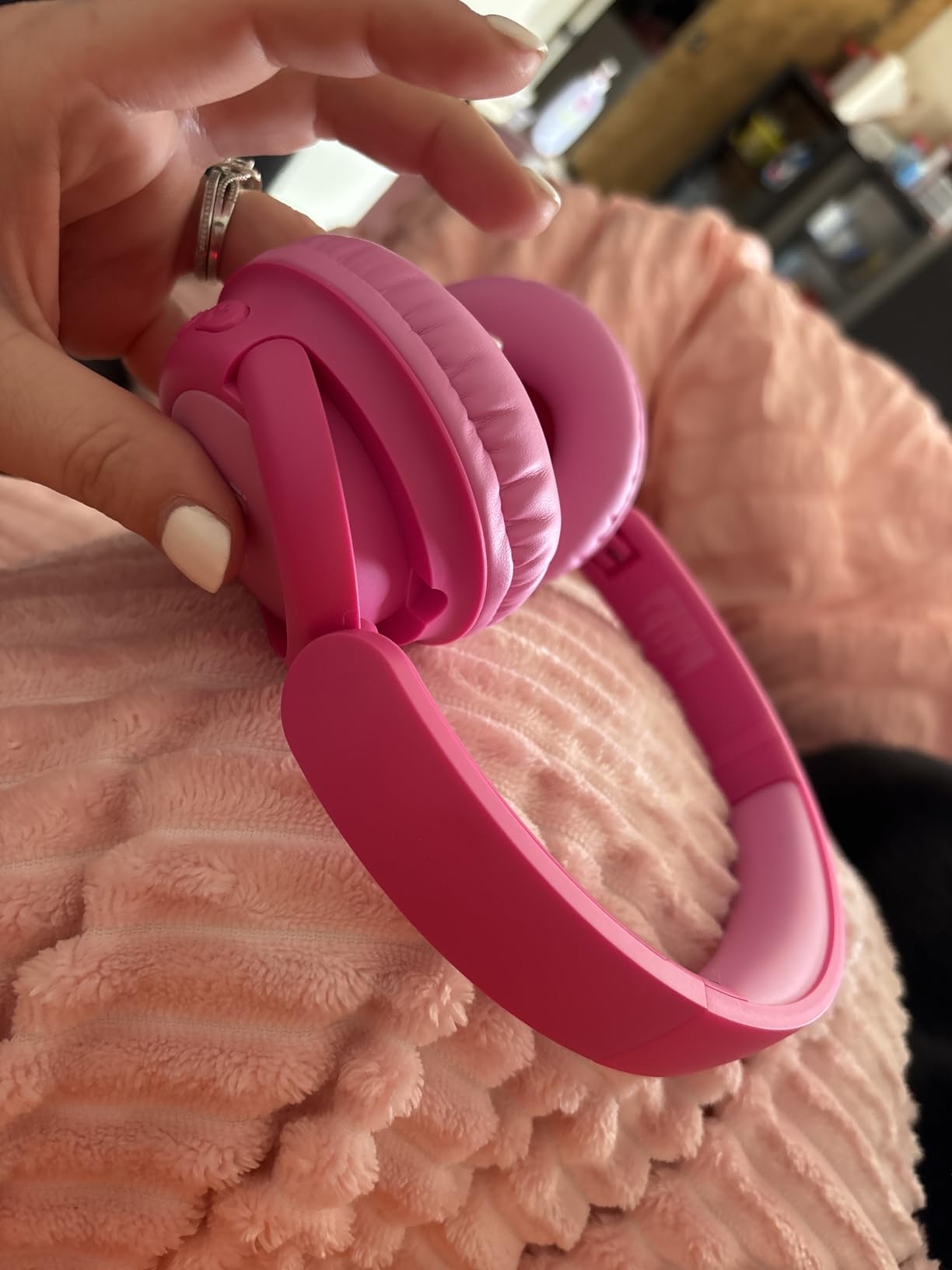 iClever BTH22 Kids Bluetooth Headphones, 60H Play Time, USB C Fast Charging, Bluetooth 5.4, AUX Cord,Safe Volume 74/85 dBA,Toddler Headphones for iPad/Tablet/Travel/School, Blue customer photo 1
