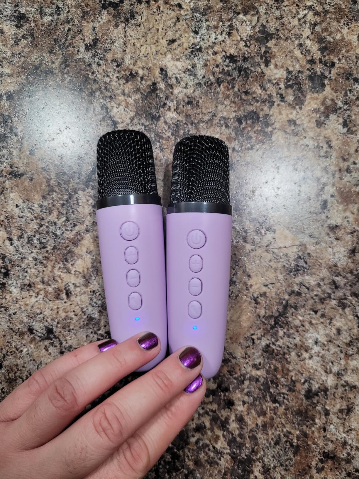 Mini Karaoke Machine, Portable Bluetooth Karaoke Speaker with 2 Wireless Microphones and Party Lights for Kids and Adults customer photo 2