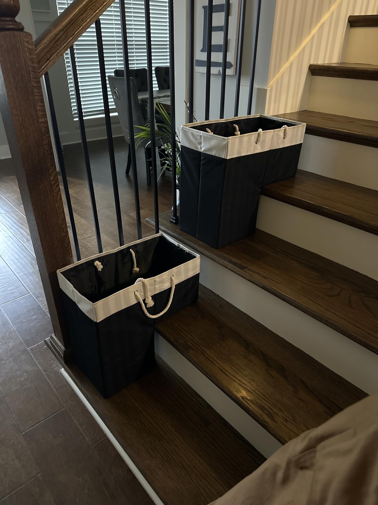 Stair Basket for Stairs with Handle, Staircase Baskets for Carpeted and Wooden Stairs, 16 inch Step Storage Basket for Toys, Clothes, Books, Tools customer photo 2