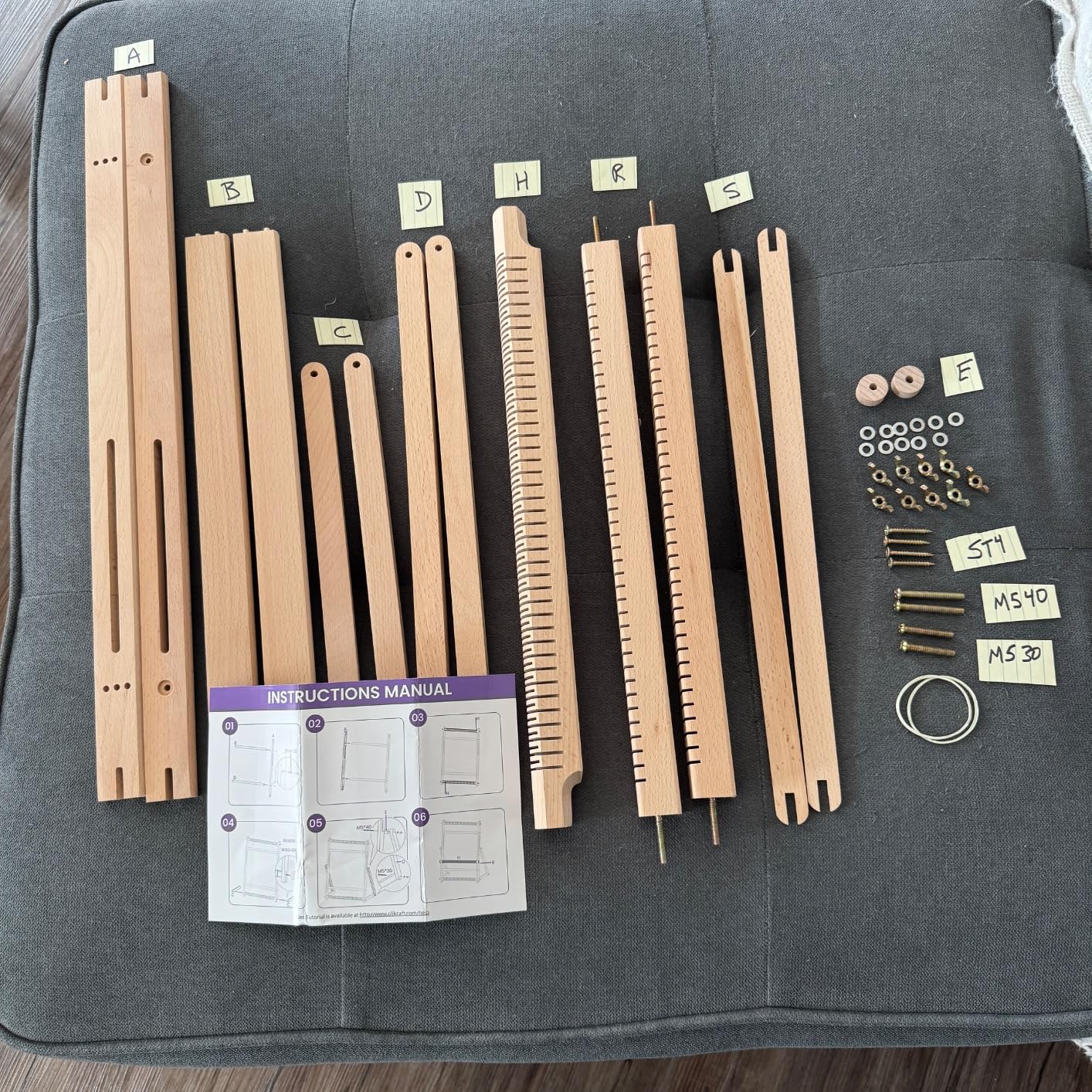 Olikraft Wooden Weaving Loom with Adjustable Stand - Weaving Looms for Adults and Kids. Loom Kit. Small Heddle. Telar. (Large) customer photo 1