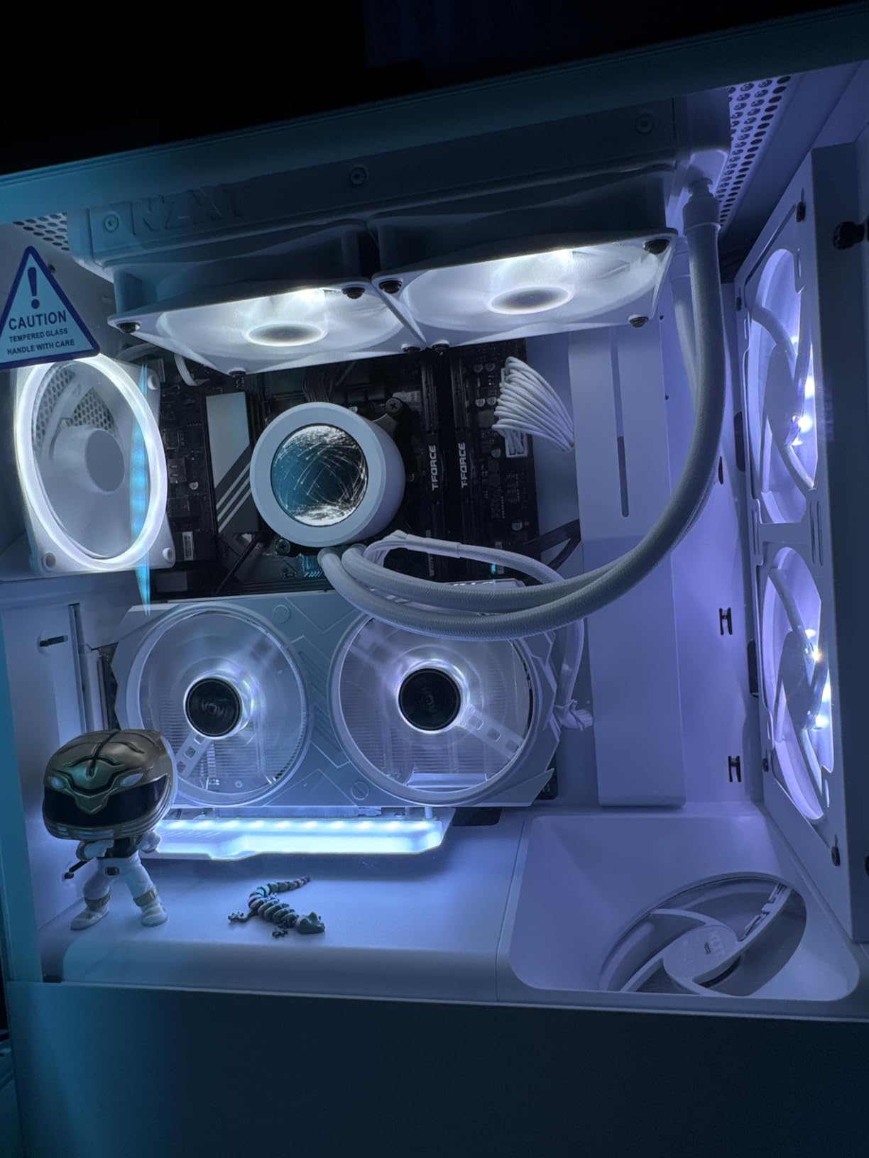 EZDIY-FAB Vertical GPU Mount with High-Speed PCIE 4.0 Riser Cable, ARGB Module, 115mm/4.52in Flexible Extension, 90 Degree Connector, Only Compatible to Full-Opened PCIe Slots-Black customer photo 2