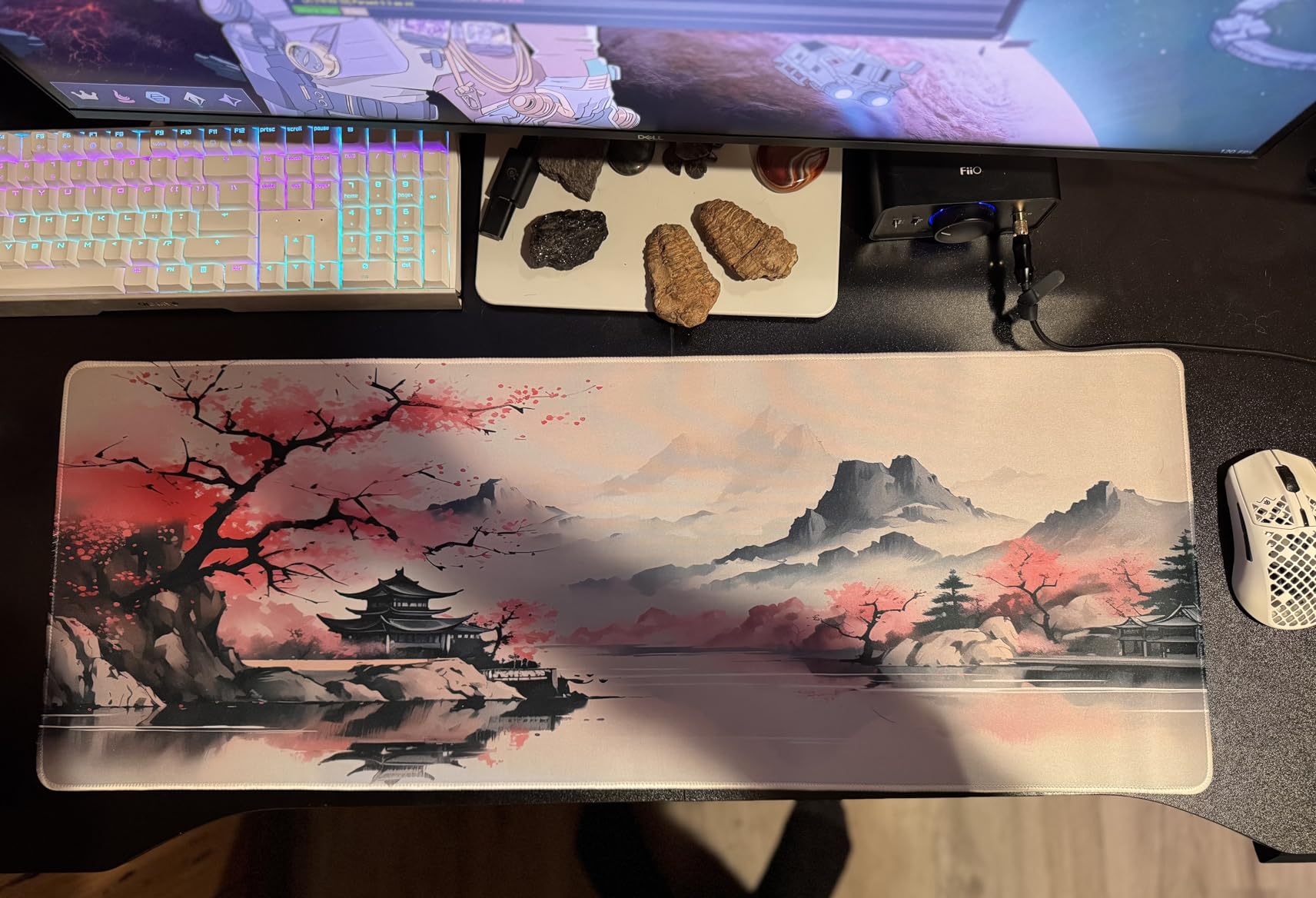 Japanese Mouse Pad, Large Japanese Desk Mat, XL Anime Gaming Keyboard Mat, Non-Slip Rubber Base, Big Extended Desk Protector for Home Office, 31.5