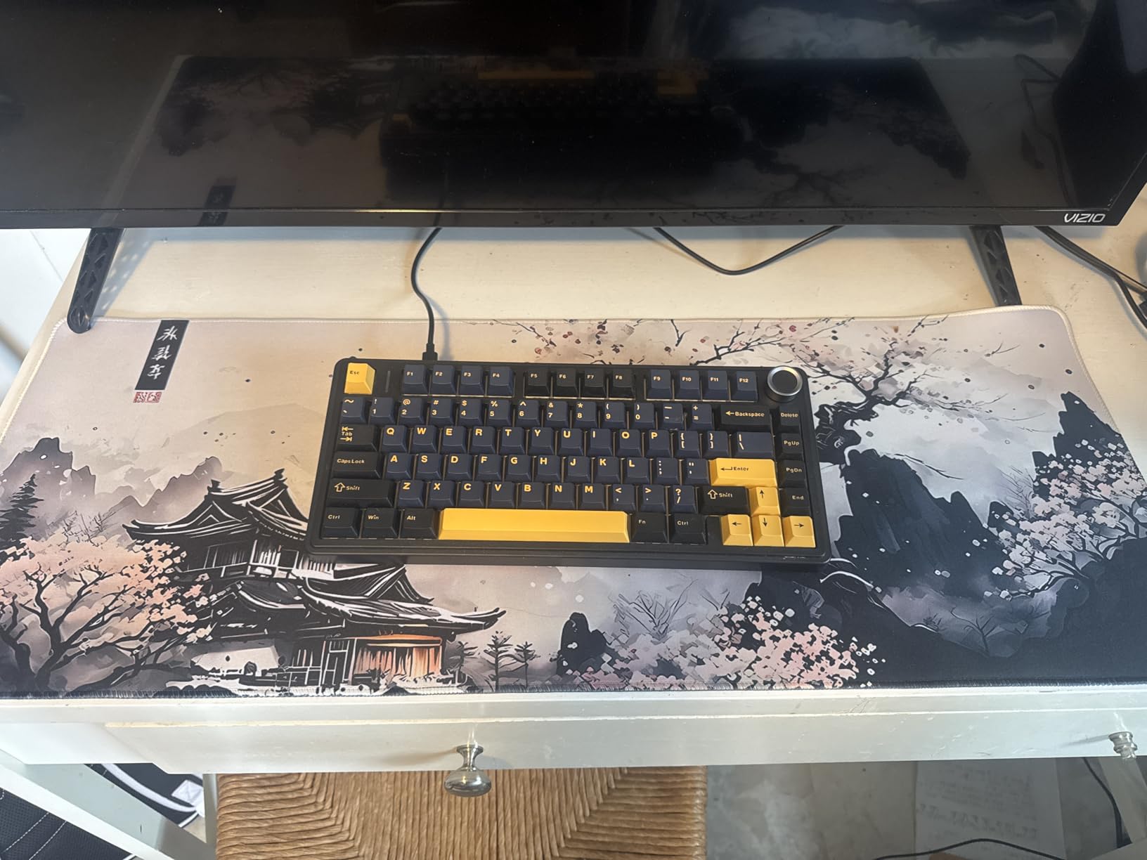 Japanese Mouse Pad, Large Japanese Desk Mat, XL Anime Gaming Keyboard Mat, Non-Slip Rubber Base, Big Extended Desk Protector for Home Office, 31.5