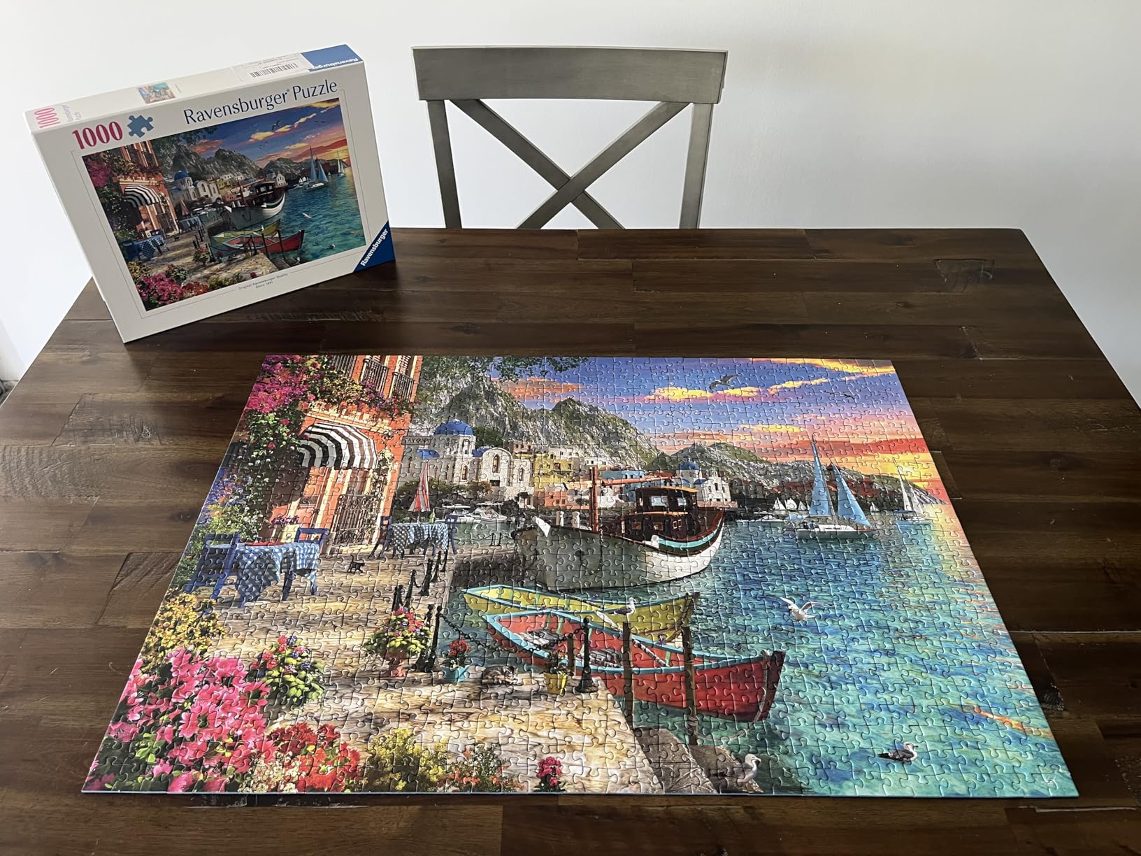 Grandiose Greece - 1000 Piece Jigsaw Puzzle - Stunning, Exciting Coastal Sunrise Over Town - Bold Colors - Enticing Scene - Ideal Gift - Frameable Art - Puzzles for Adults customer photo 1