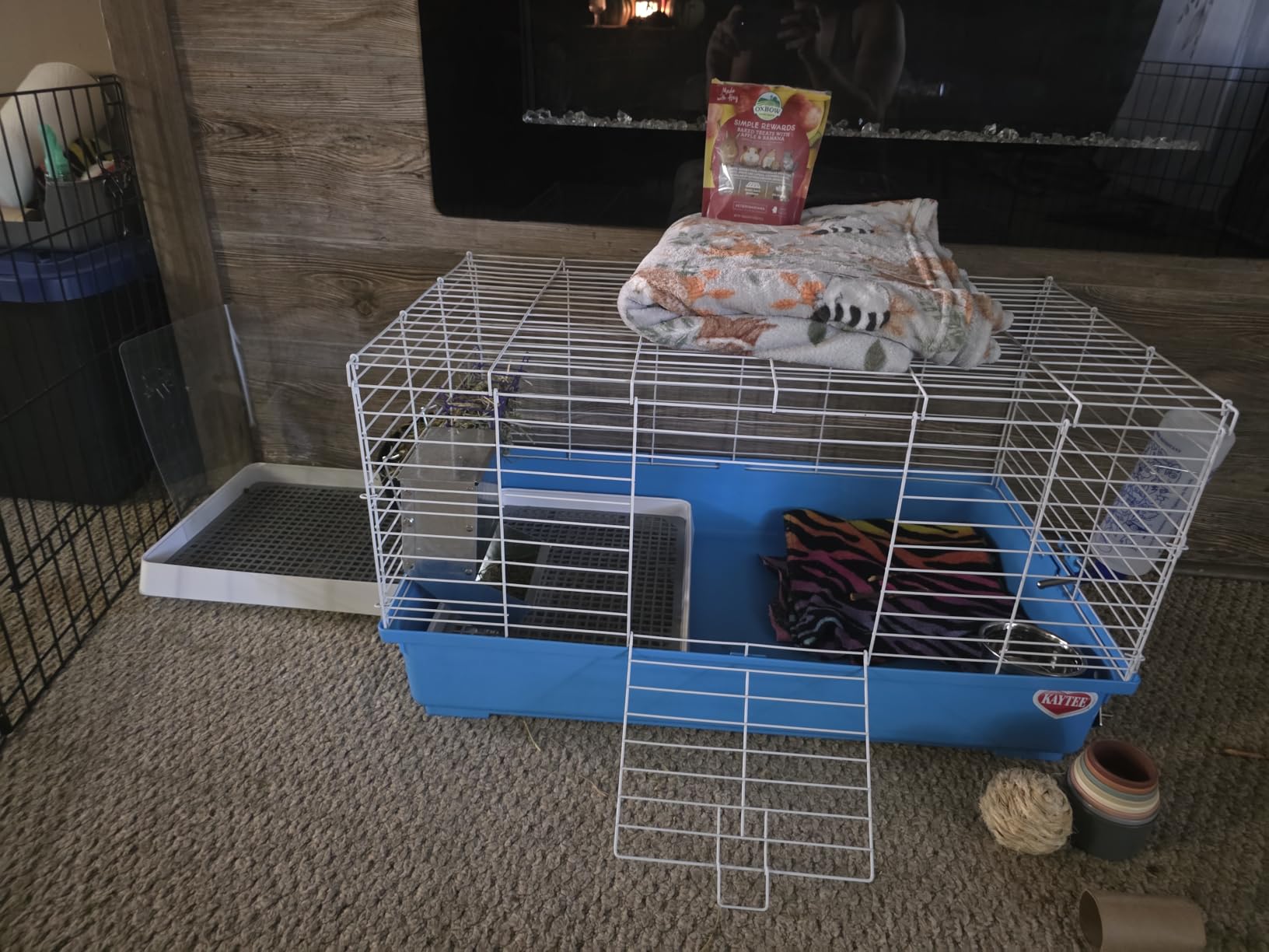 WUWEOT 2 Pack Large Rabbit Litter Box, Shallow Bunny Restroom Litter Tray, Small Animals Litter Pan Toilet Potty Trainer with Grate for Rabbit Hamster Ferret Rats Guinea Pigs Hedgehog Chinchillas customer photo 2