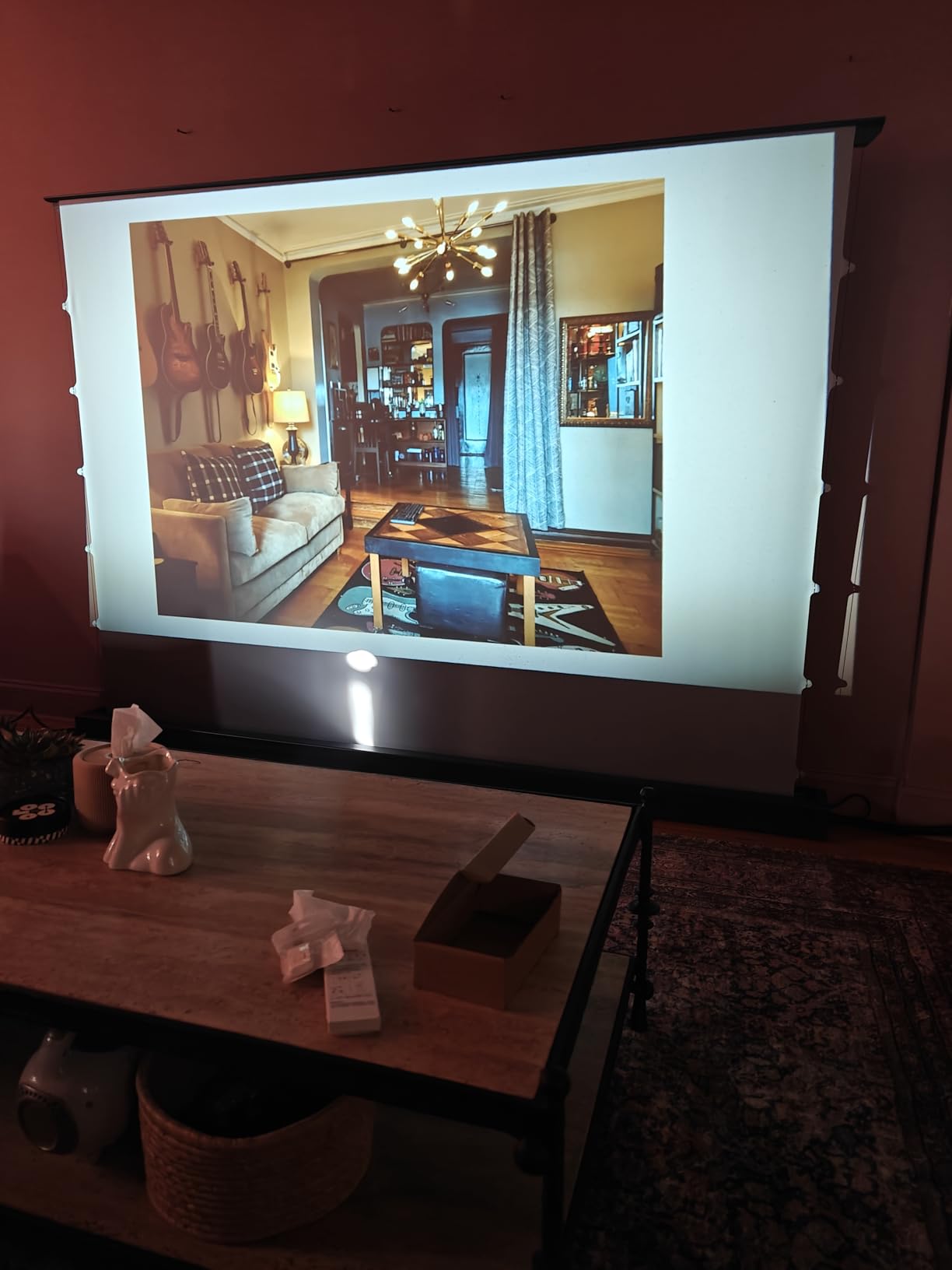 IN&VI Motorized ALR Floor Rising Projector Screen for Long/Standard Throw Projector, Movie Screen for Home Theater, Motorized Projector Screen 4K/8K Ultra HD Active 3D (120 Inch/16:9) customer photo 1