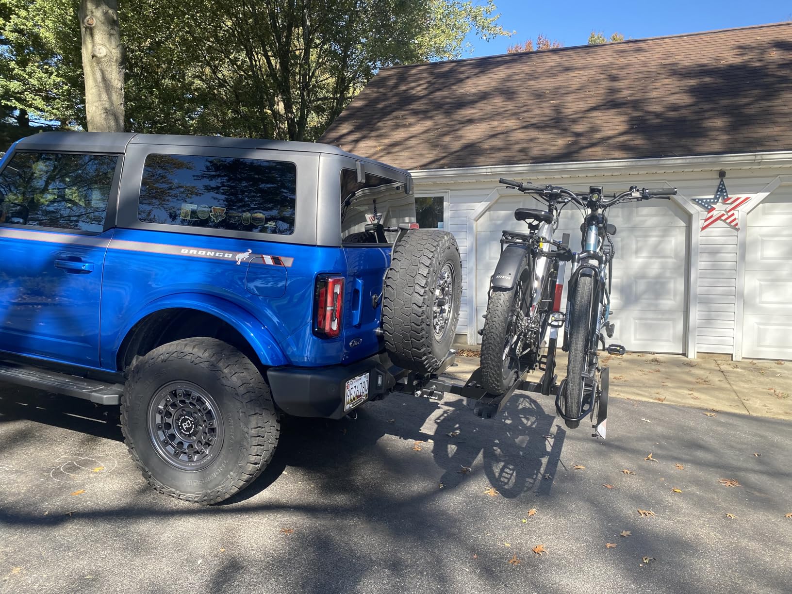 CyberRack E2 Hitch eBike Rack with Ramp - 2-Bike Electric Bike Carrier, 200 lb Capacity, Foldable Platform Mount for Cars, Trucks, SUVs, Vans & RV with 2 inch Receiver, Fits Up to 5 inch Fat Tire E-Bikes customer photo 1