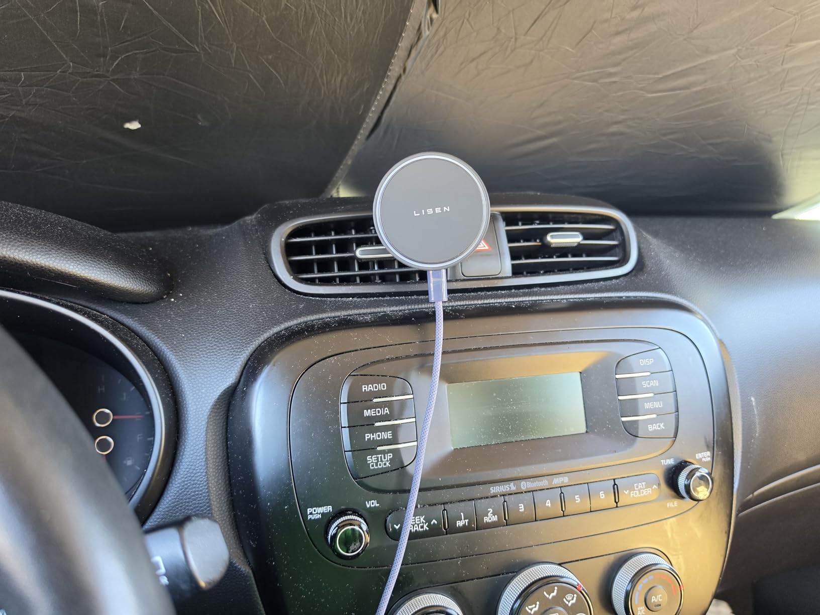 LISEN for 15W MagSafe Car Mount Charger,MagSafe Charger,Wireless Car Charger,Magnetic Phone Holder for Car,Phone Holders for Your Car Accessories for Women Men Jeep Ford F150 for iPhone 17-12,Samsung customer photo 2