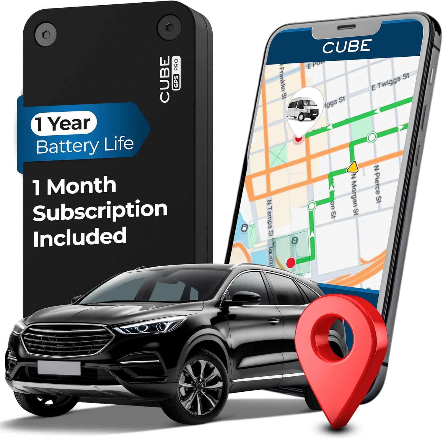 Cube Pro GPS Tracker for Vehicles with Built-in 1 Year Battery - IP67 Waterproof Real Time GPS Tracker for Cars - iOS & Android Compatible - Hidden Magnetic Tracking Device for Cars, Fleets, Trailers customer photo 1