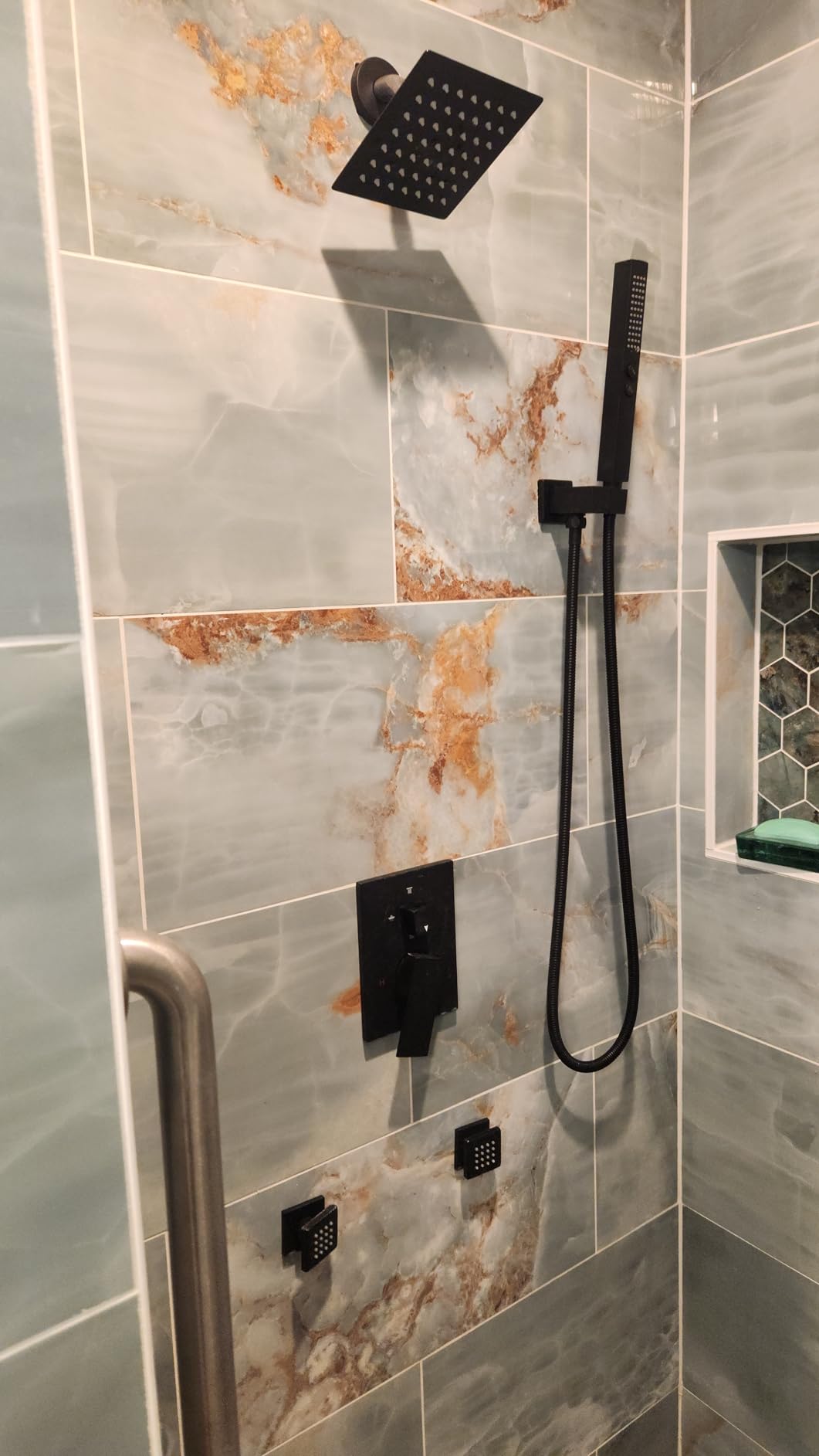 Brushed Gold Shower System with Body Jets，Bostingner 12