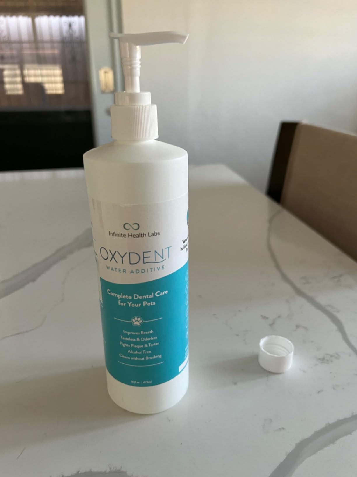 Oxydent Premium Pet Dental Care Solution - Pet Water Additive & Mouthwash for Teeth Cleaning - Eliminate Bad Dog & Cat Bad Breath - Dog Dental Rinse - Fights Tartar & Plaque customer photo 2