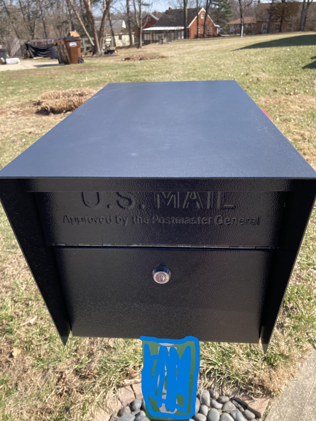 Mail Boss 7584 Mail Manager Curbside Locking Security Mailbox, Century Blue customer photo 2