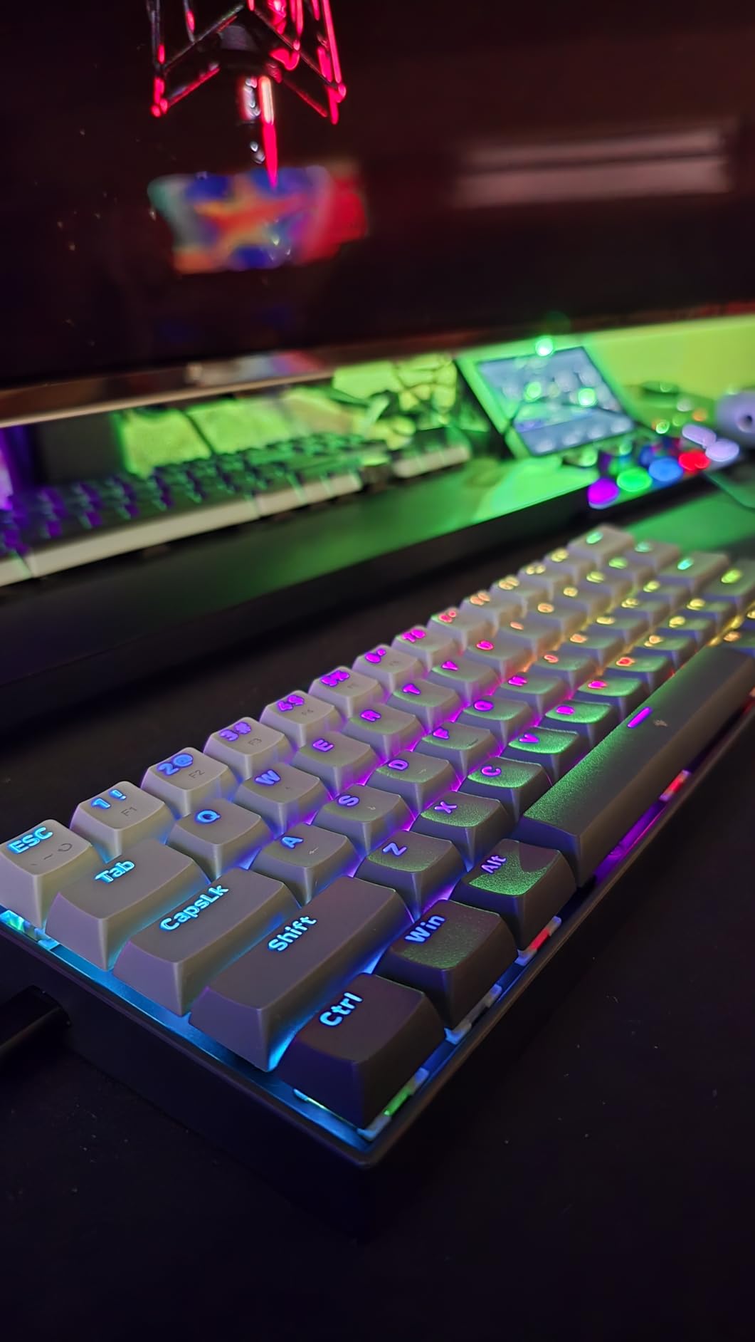 Redragon K617 GB Rapid Trigger HE Gaming Keyboard, 60% 61 Keys Wired Mechanical Keyboard w/Hyper-Fast Actuation, Dedicated Hall Effect Magnetic Switch, Actuation Point Adjustable, 8K Hz Polling Rate customer photo 1