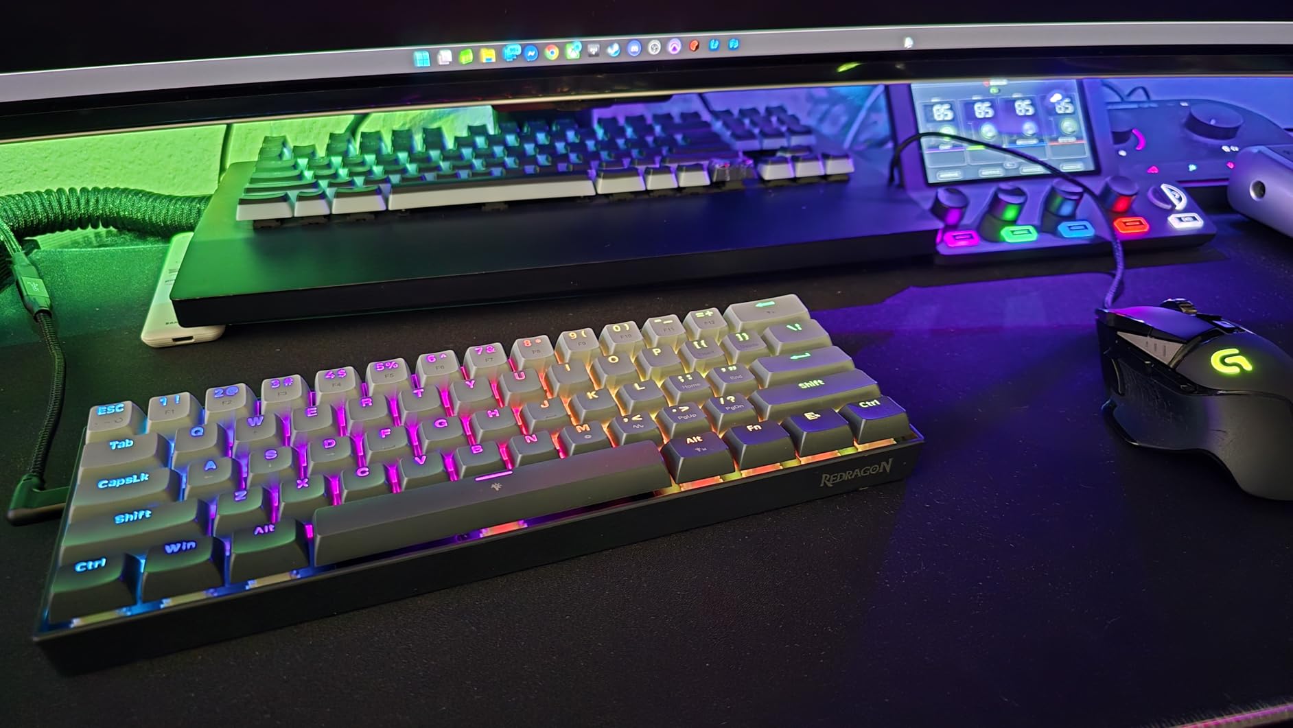 Redragon K617 GB Rapid Trigger HE Gaming Keyboard, 60% 61 Keys Wired Mechanical Keyboard w/Hyper-Fast Actuation, Dedicated Hall Effect Magnetic Switch, Actuation Point Adjustable, 8K Hz Polling Rate customer photo 2