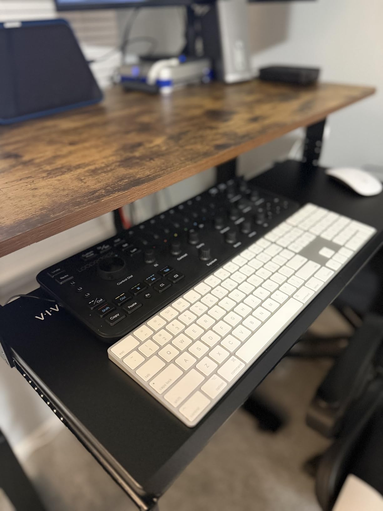 VIVO Large Height Adjustable Under Desk Keyboard Tray, 27 x 11 inch Slide-Out Platform Computer Drawer for Typing, Black, MOUNT-KB27HB customer photo 2