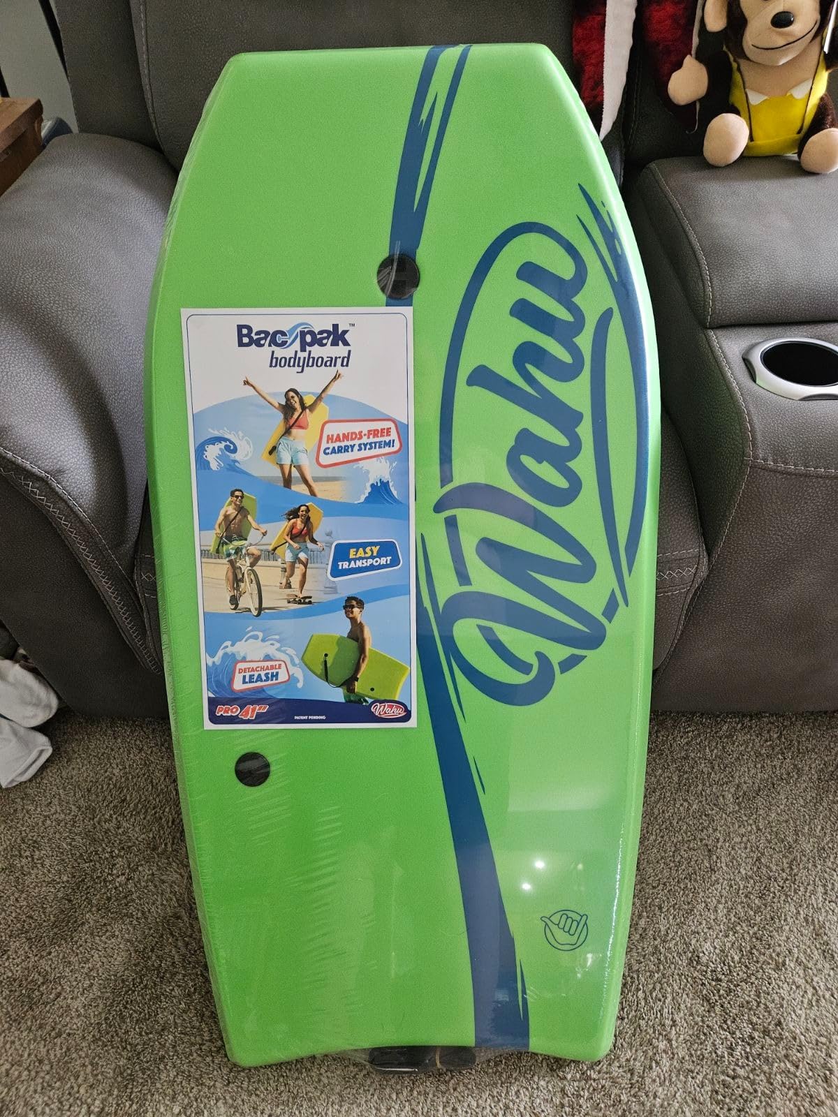 WAHU Bac Pak Bodyboard Pro with Leash, Crescent Tale, EPS Core, XPE Deck, and HDPE Slick Bottom, 41