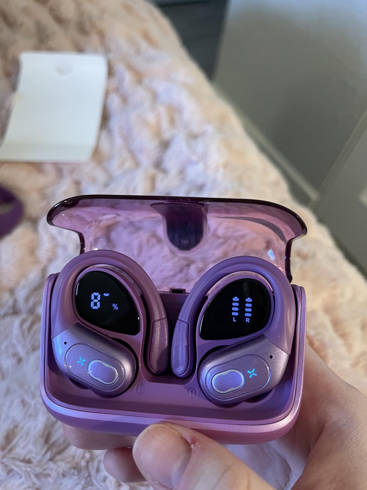 Wireless Earbuds 75hrs Bluetooth 5.4 Headphone Sport, 2026 Bluetooth Earbuds Stereo Deep Bass Over Ear Bud with Earhooks, ENC Noise Cancelling Mic, IPX7 Waterproof Earphone for Gym/Running/Workout customer photo 2