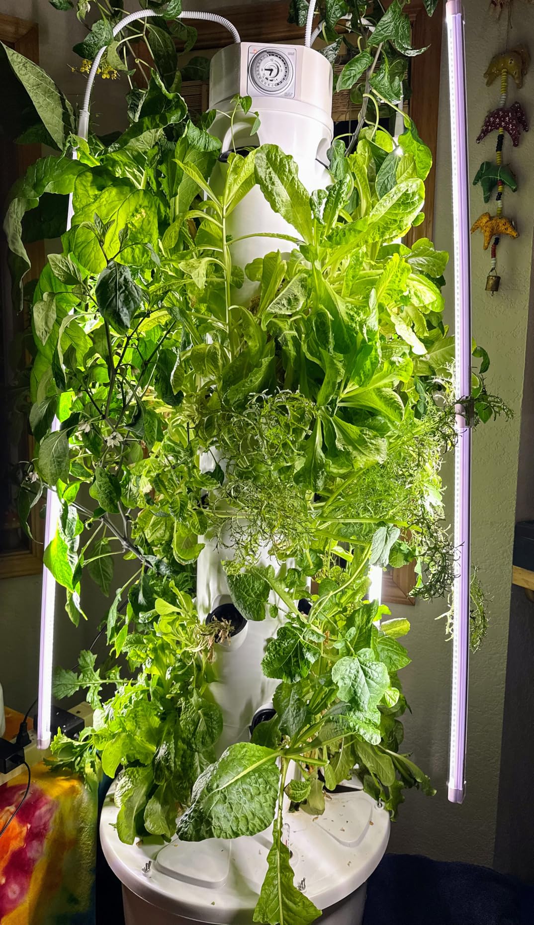GX Hydroponic Tower Vertical Planter Tower Hydroponics Growing System Kit with 24 Net Pots and LED Grow Lights customer photo 2