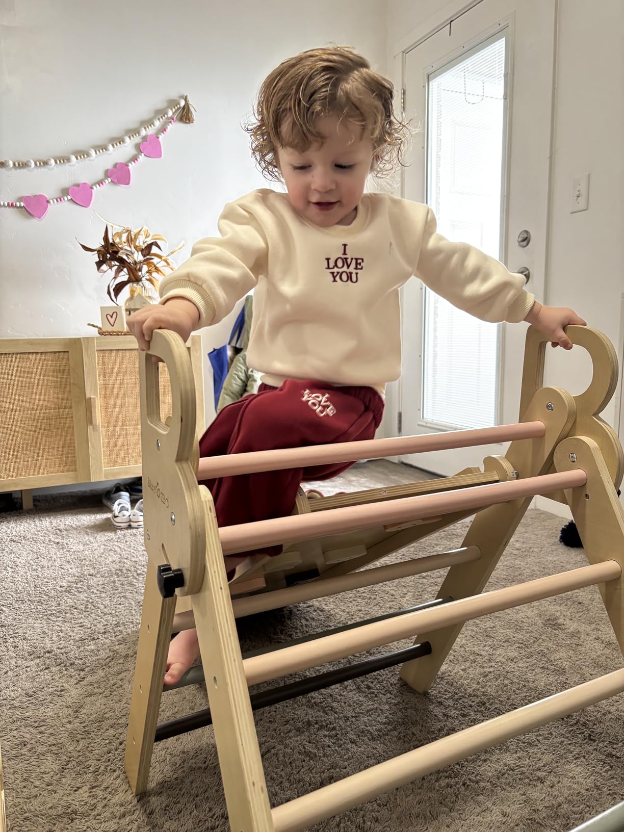 BlueWood Pikler Triangle Set, Toddler Climbing Toys Indoor, 7in1 Foldable Baby Climbing Toys- Rainbow customer photo 1