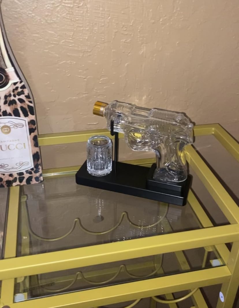 Birthday Gifts for Men Dad, Kollea Gun Whiskey Decanter Sets for Men, Shot Glass, Funny Gift Idea for Him Brother, Liquor Dispenser for Bar, Alcohol, Anniversary, Military Present, Cave, New Year customer photo 2
